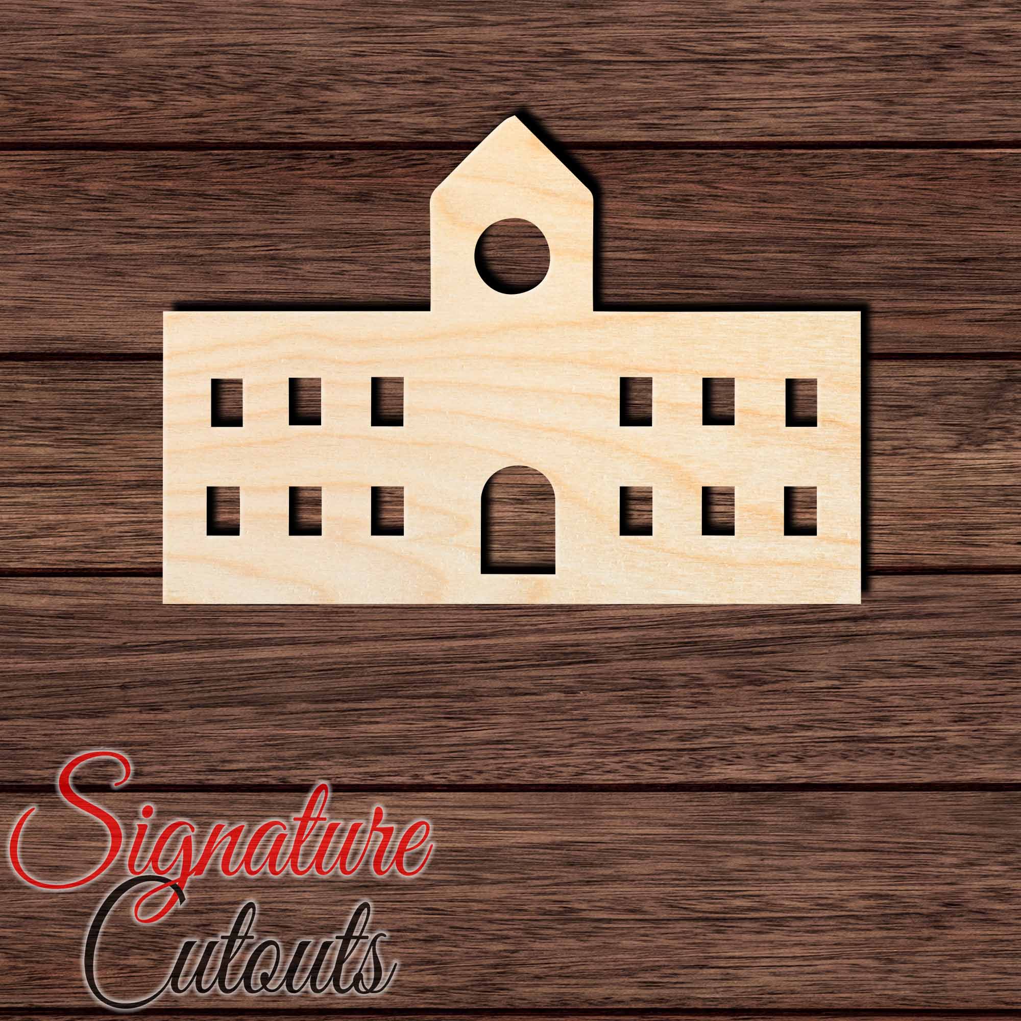 School House 002 Shape Cutout in Wood, Acrylic or Acrylic Mirror - Signature Cutouts