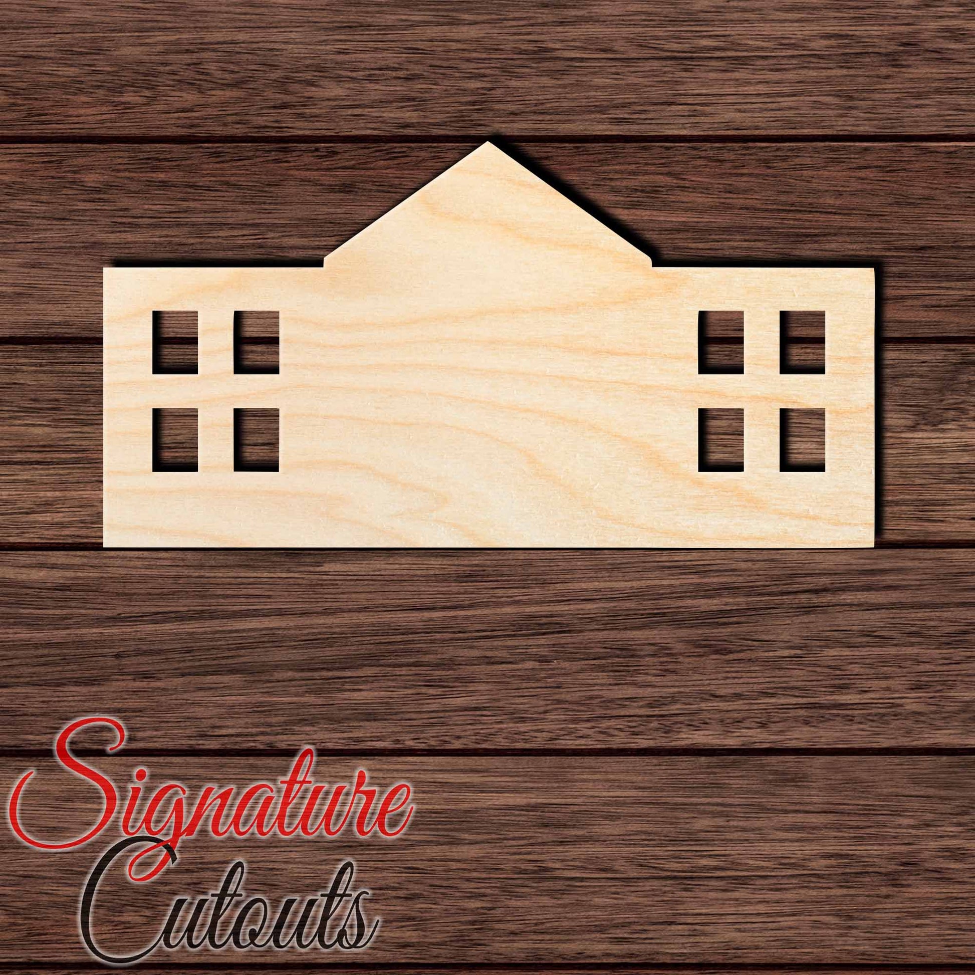 School House 003 Shape Cutout in Wood, Acrylic or Acrylic Mirror - Signature Cutouts