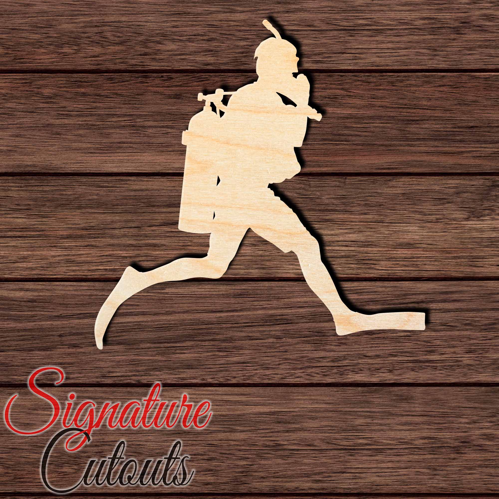 Scuba Diver 004 Shape Cutout in Wood, Acrylic or Acrylic Mirror - Signature Cutouts