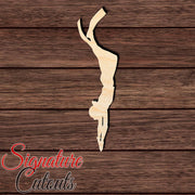 Scuba Diver 006 Shape Cutout in Wood, Acrylic or Acrylic Mirror - Signature Cutouts