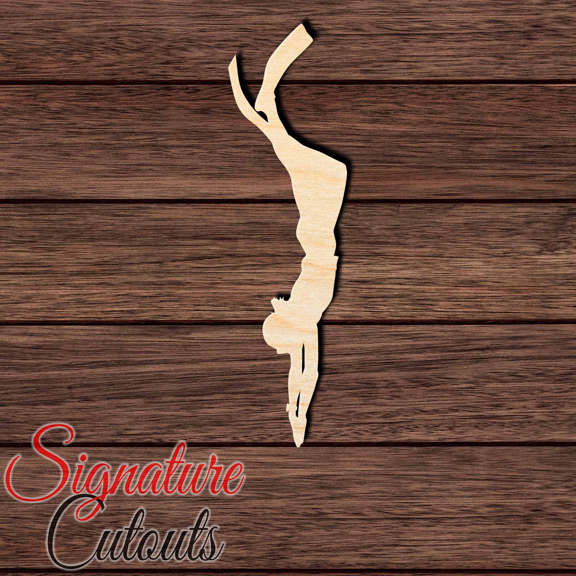 Scuba Diver 006 Shape Cutout in Wood, Acrylic or Acrylic Mirror - Signature Cutouts