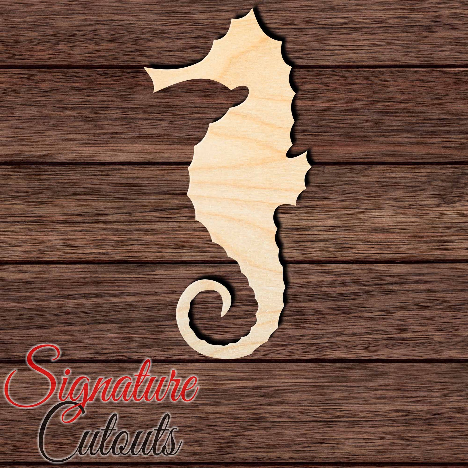 Seahorse 005 en Shape Cutout in Wood, Acrylic or Acrylic Mirror - Signature Cutouts