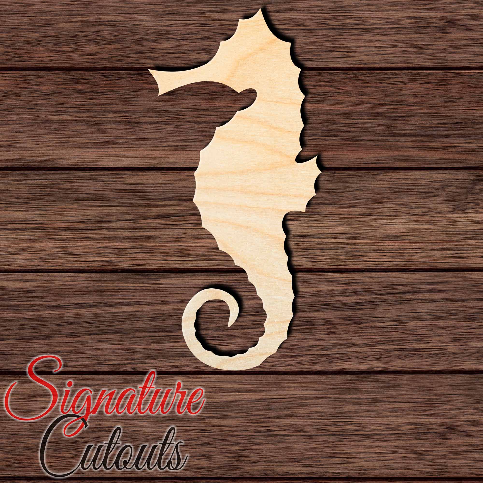 Seahorse 005 en Shape Cutout in Wood, Acrylic or Acrylic Mirror - Signature Cutouts
