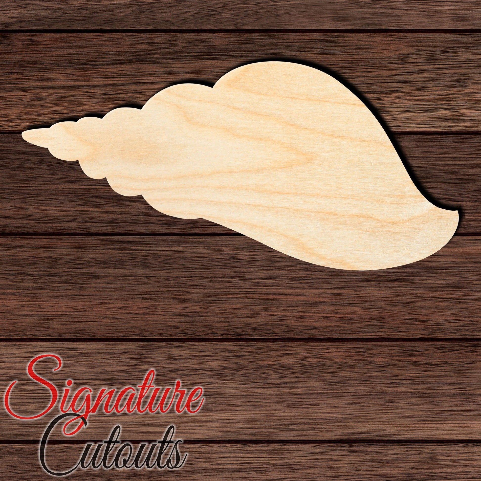 Seashell 006 Shape Cutout in Wood, Acrylic or Acrylic Mirror - Signature Cutouts