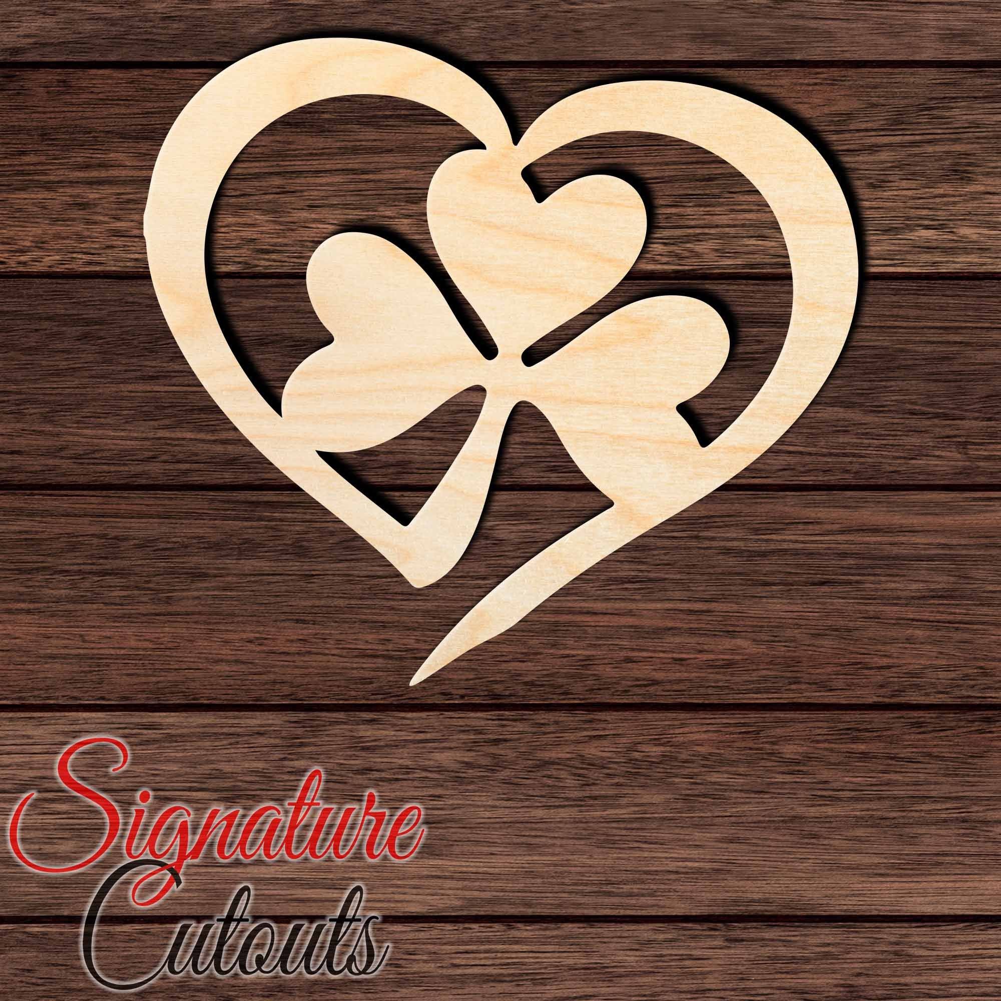 Shamrock Love 002 Shape Cutout in Wood, Acrylic or Acrylic Mirror - Signature Cutouts