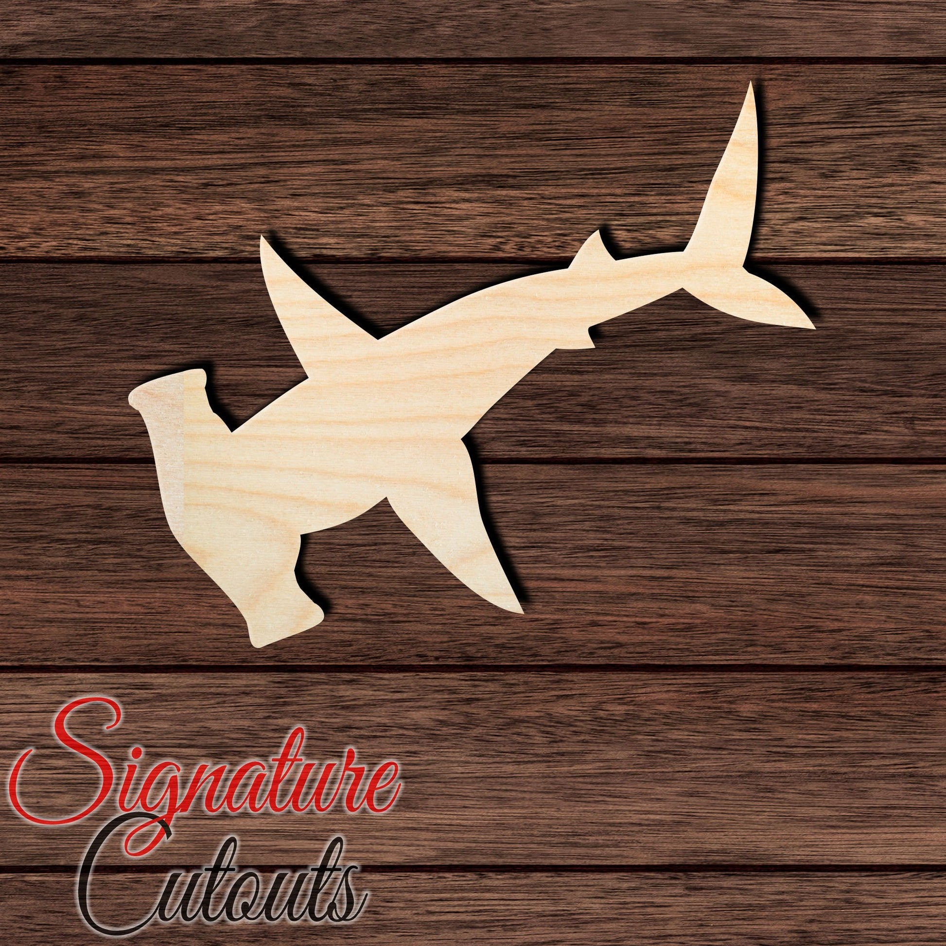 Shark 001 Shape Cutout in Wood, Acrylic or Acrylic Mirror - Signature Cutouts