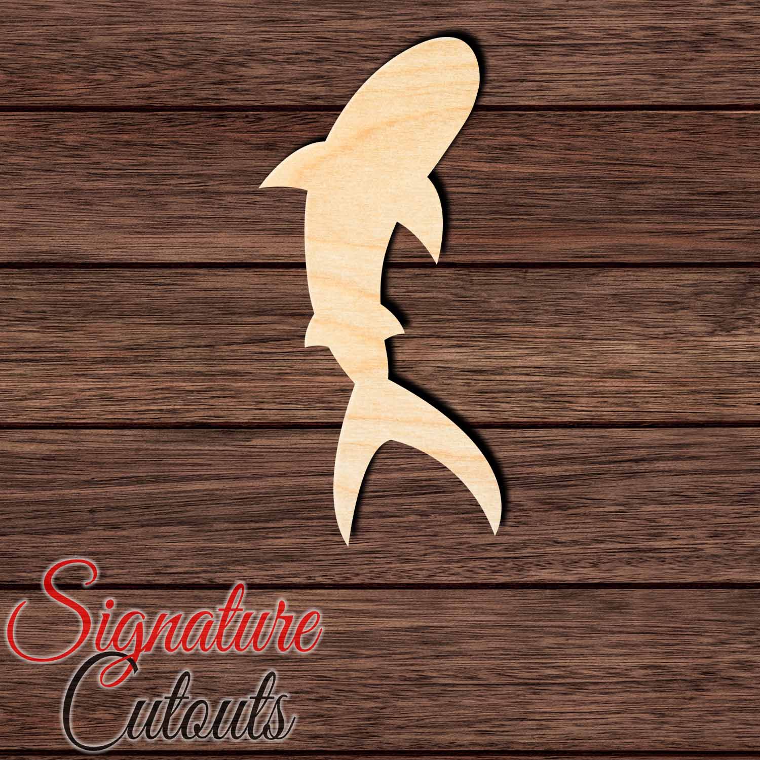 Shark 007 Shape Cutout in Wood, Acrylic or Acrylic Mirror - Signature Cutouts