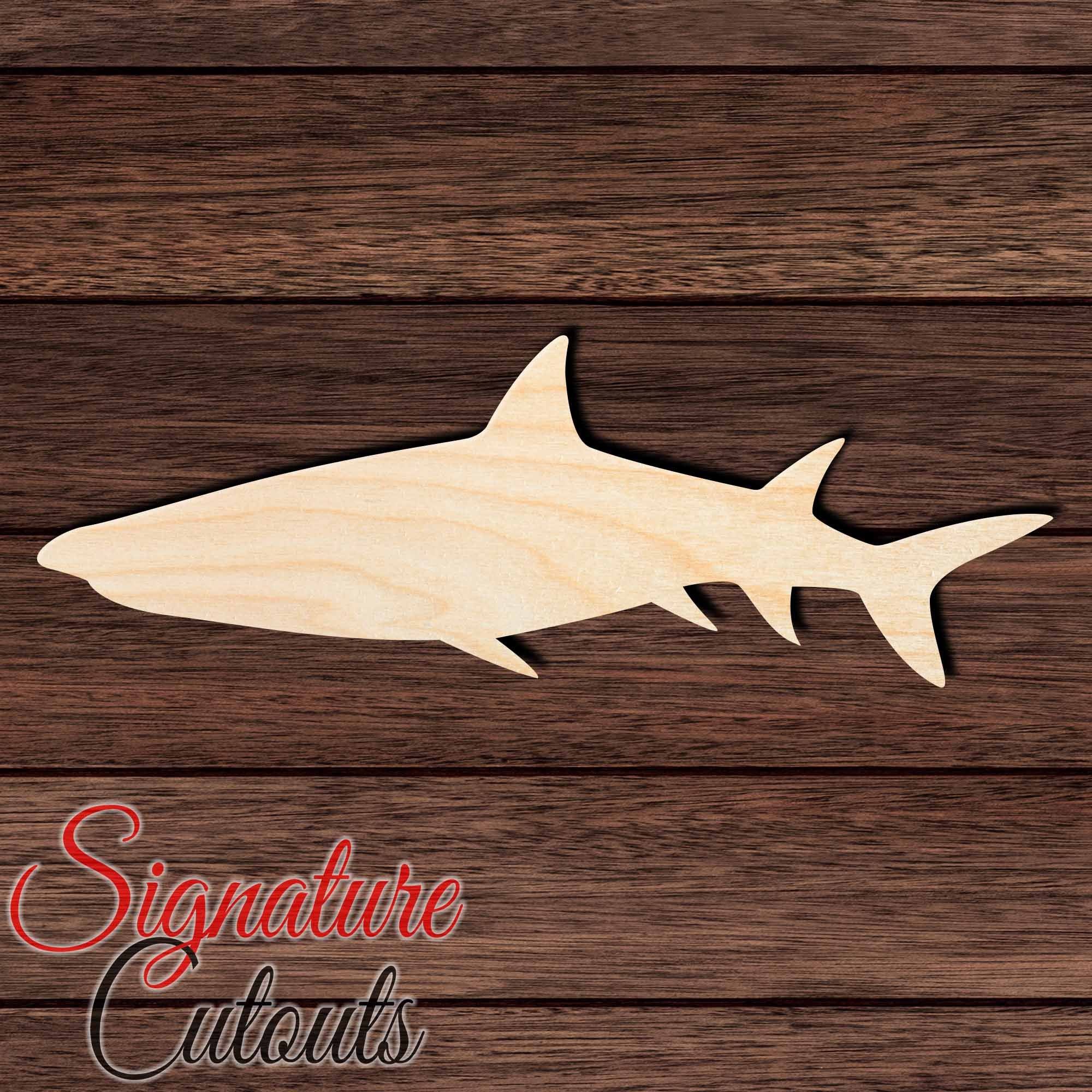 Shark 013 Shape Cutout in Wood, Acrylic or Acrylic Mirror - Signature Cutouts