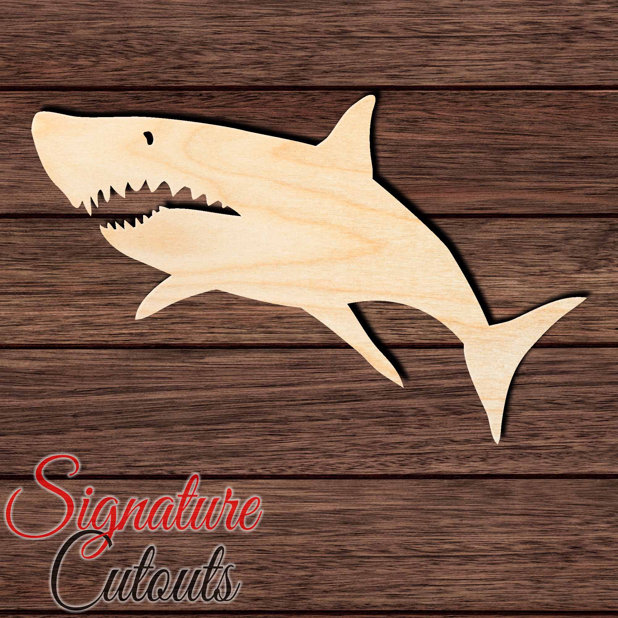 Shark 015 Shape Cutout in Wood, Acrylic or Acrylic Mirror - Signature Cutouts