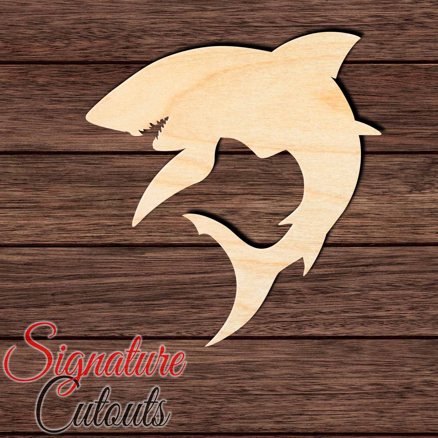 Shark 016 Shape Cutout in Wood, Acrylic or Acrylic Mirror - Signature Cutouts