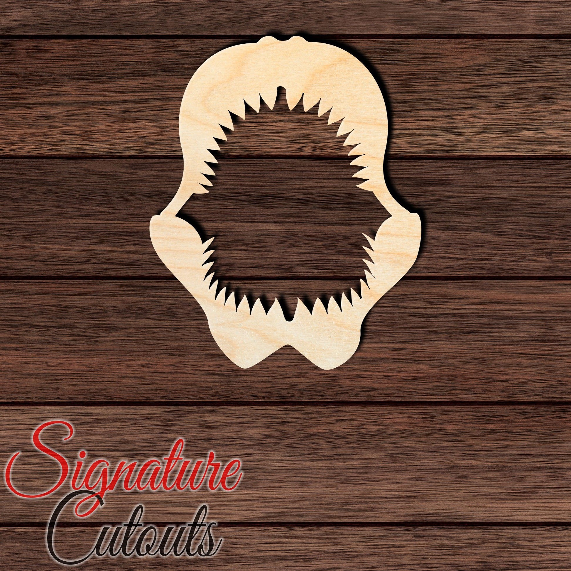 Shark Jaw 001 Shape Cutout in Wood, Acrylic or Acrylic Mirror - Signature Cutouts