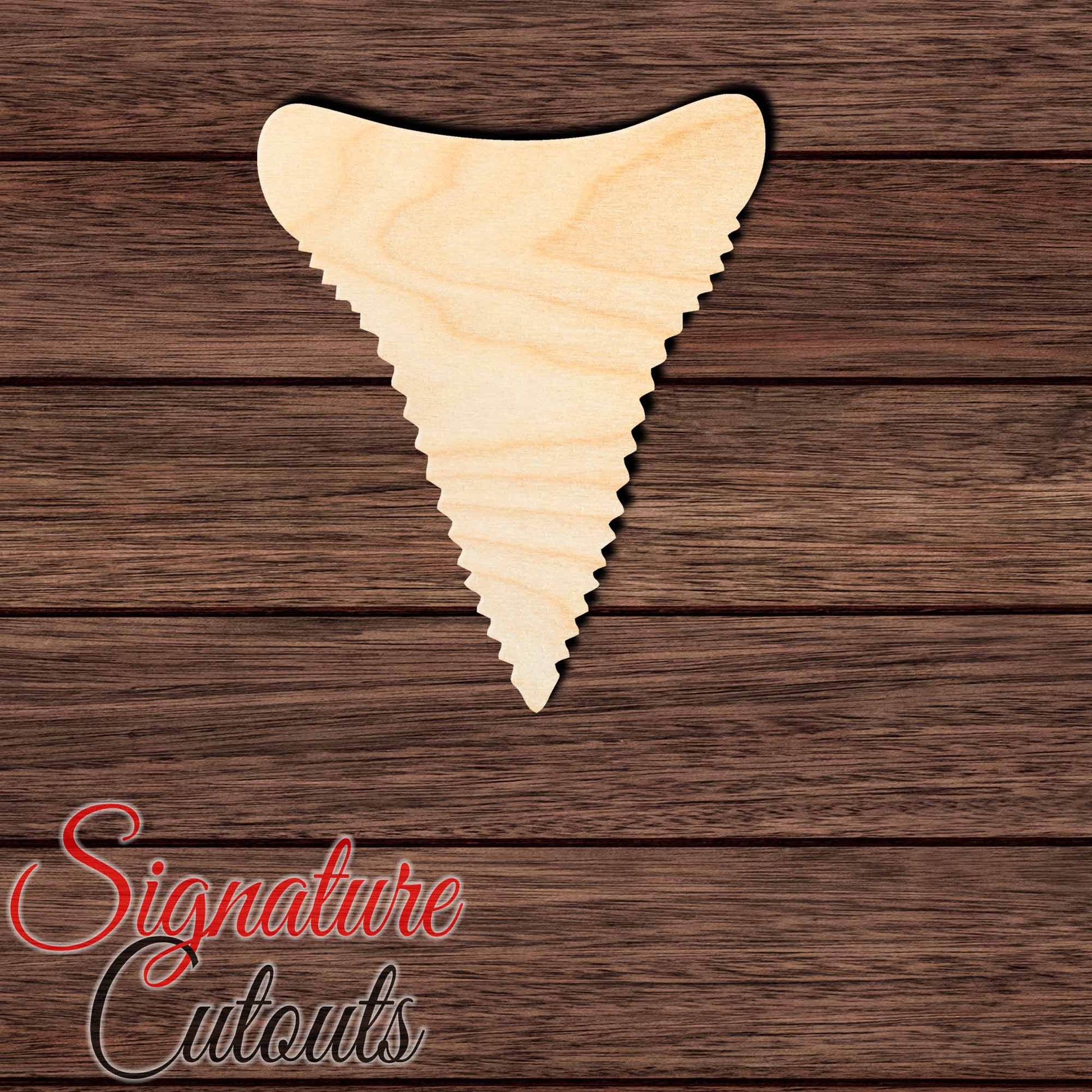 Shark Tooth 001 Shape Cutout in Wood, Acrylic or Acrylic Mirror - Signature Cutouts