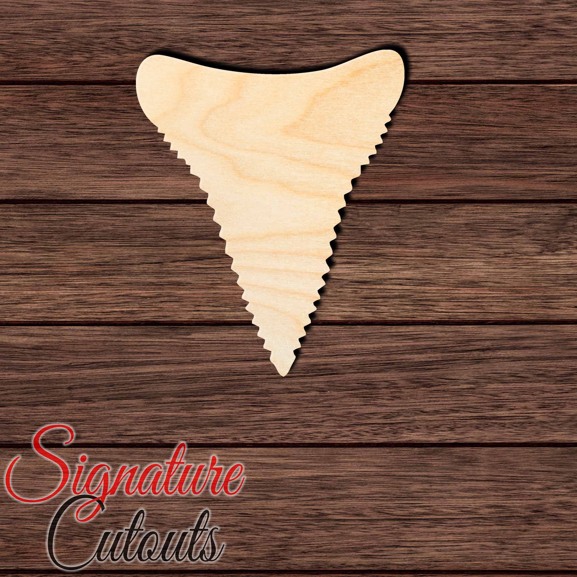 Shark Tooth 001 Shape Cutout in Wood, Acrylic or Acrylic Mirror - Signature Cutouts