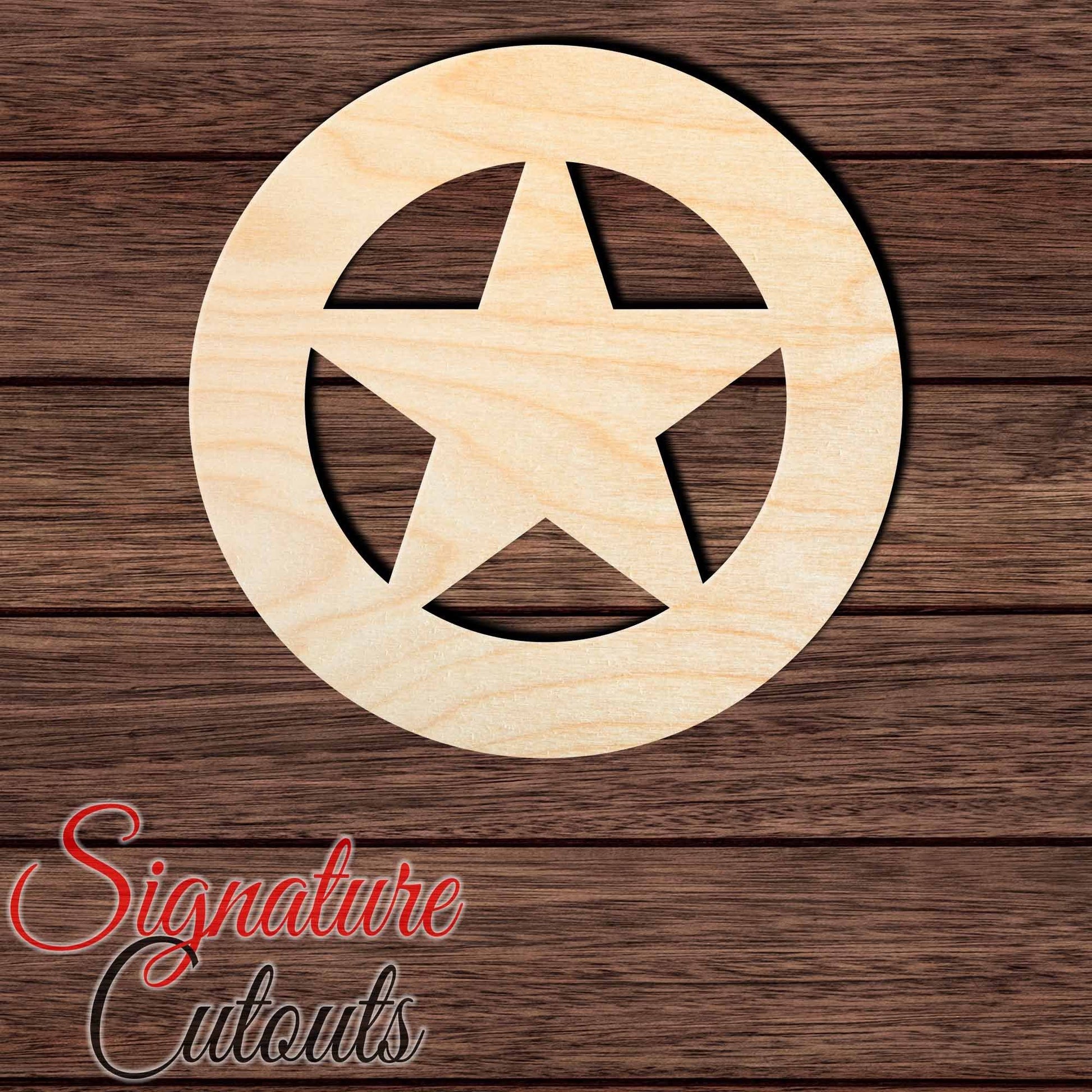 Sheriff Badge 001 Shape Cutout in Wood, Acrylic or Acrylic Mirror - Signature Cutouts
