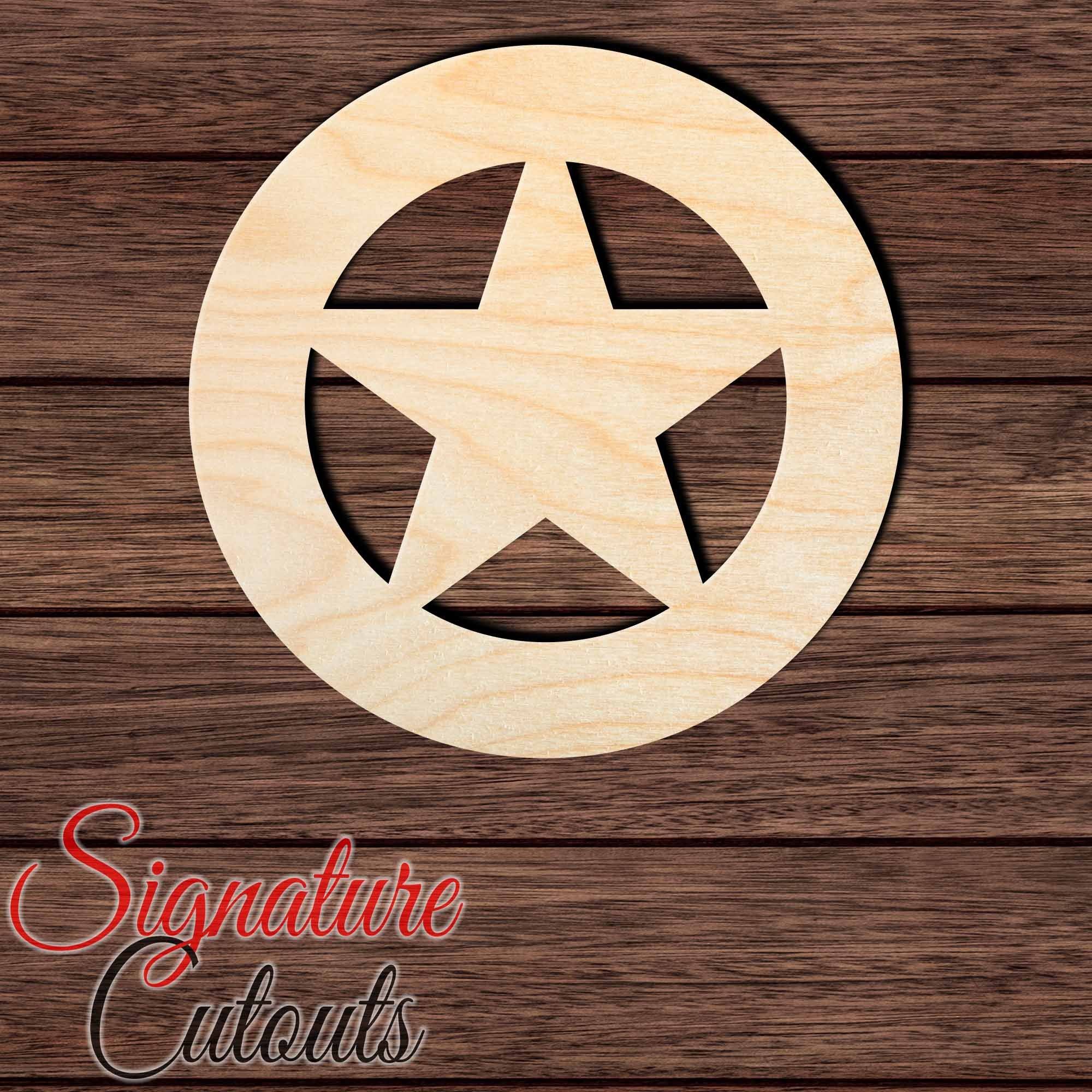 Sheriff Badge 001 Shape Cutout in Wood, Acrylic or Acrylic Mirror - Signature Cutouts