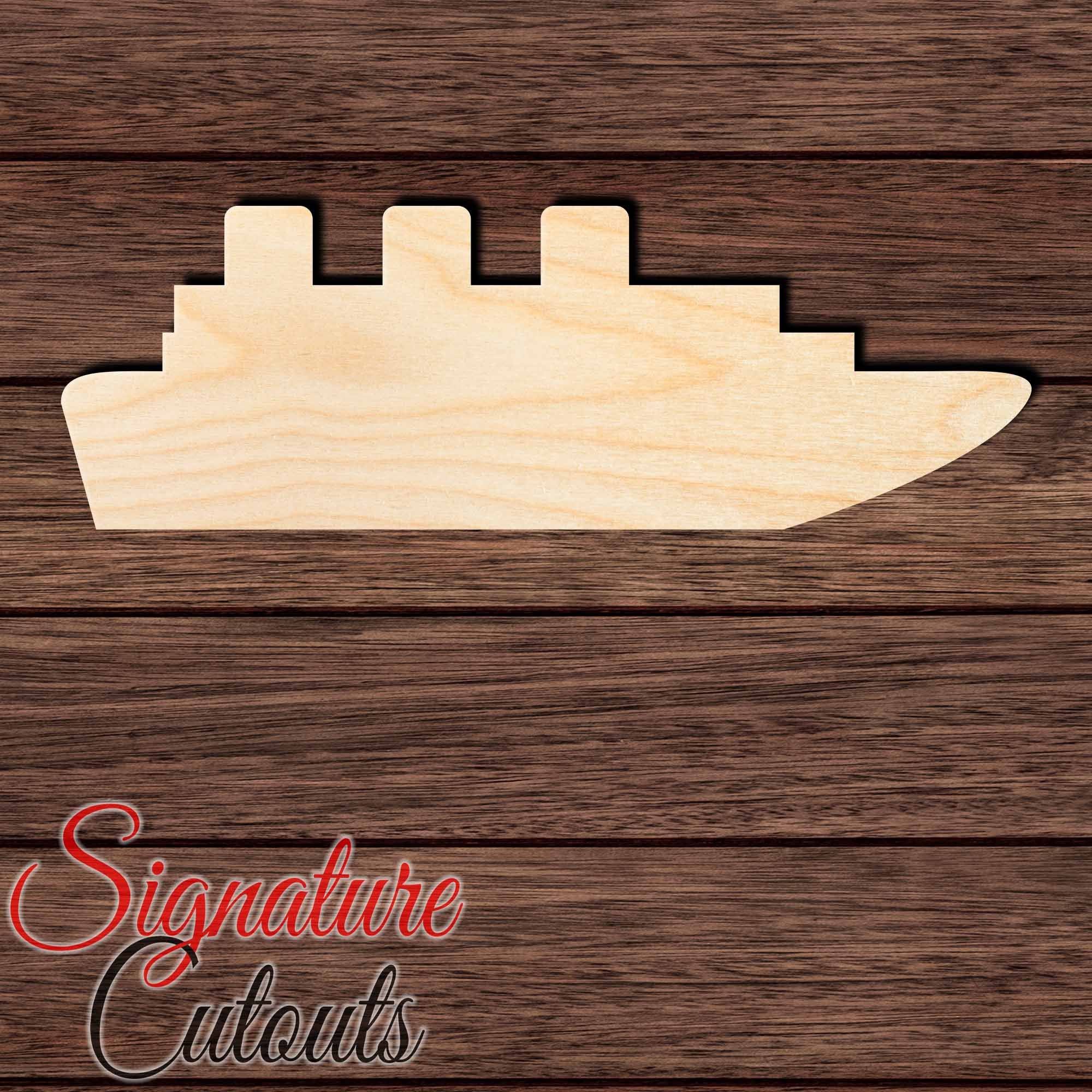 Ship 001 Shape Cutout in Wood, Acrylic or Acrylic Mirror - Signature Cutouts