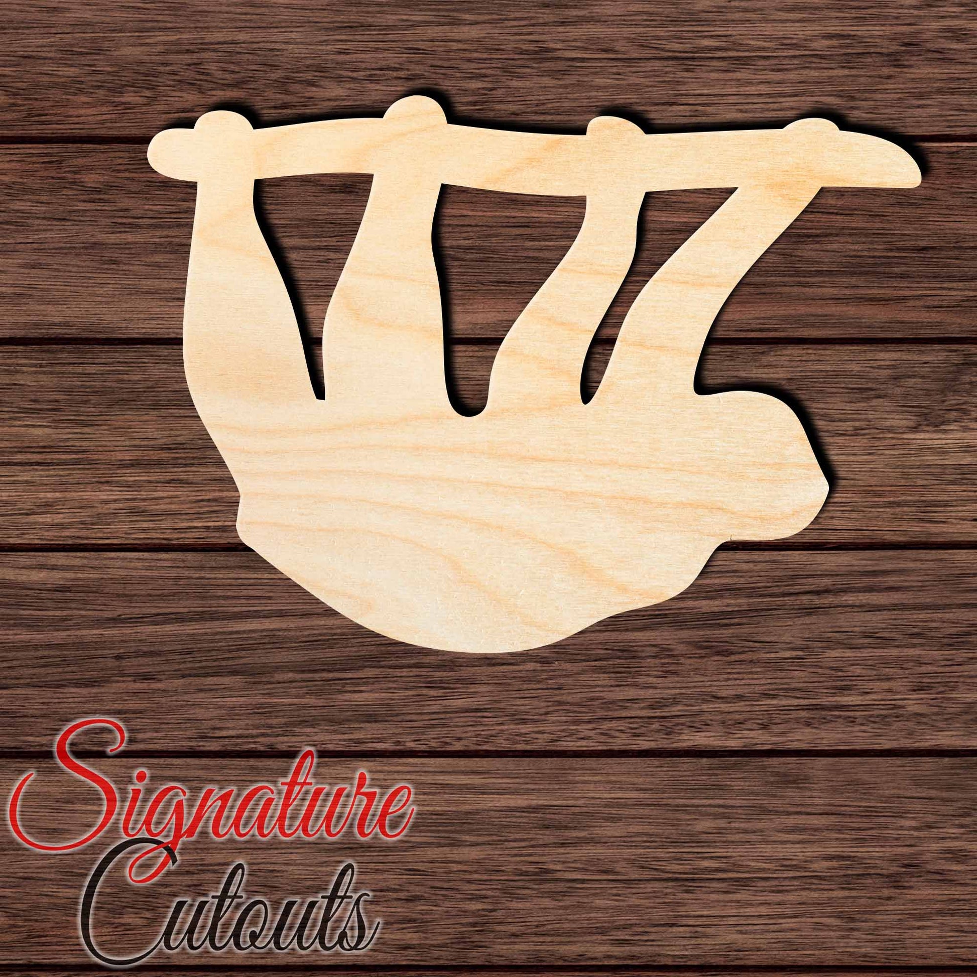 Sloth 004 Shape Cutout in Wood, Acrylic or Acrylic Mirror - Signature Cutouts