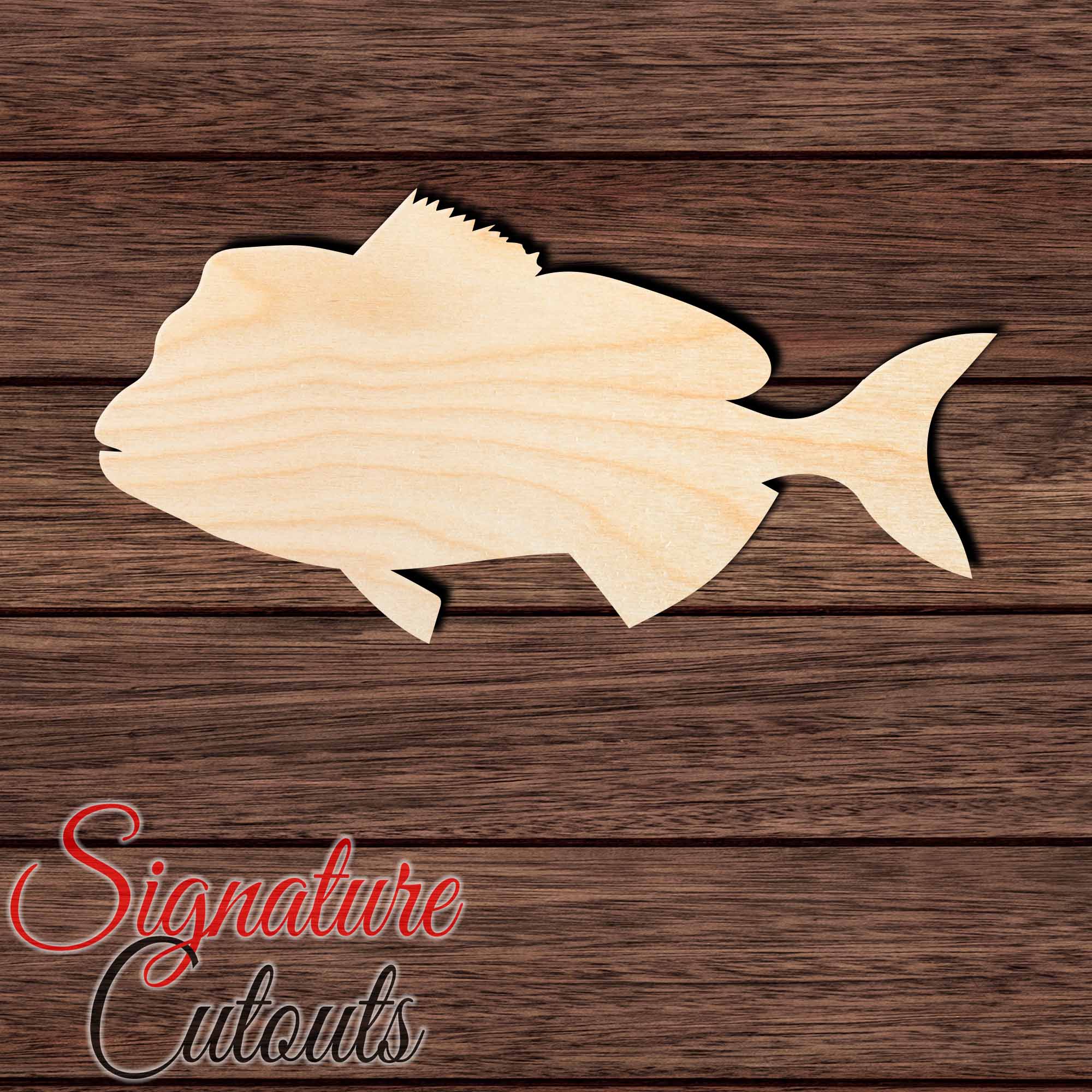 Snapper Fish en Shape Cutout in Wood, Acrylic or Acrylic Mirror - Signature Cutouts