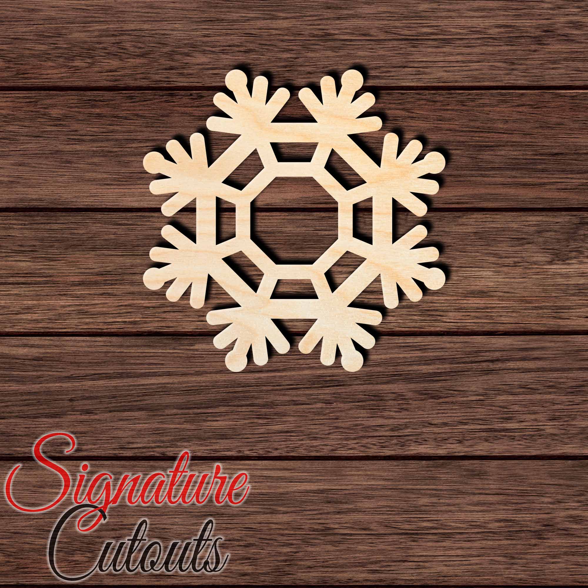 Snowflake 011 Shape Cutout in Wood, Acrylic or Acrylic Mirror Craft Shapes & Bases Signature Cutouts 