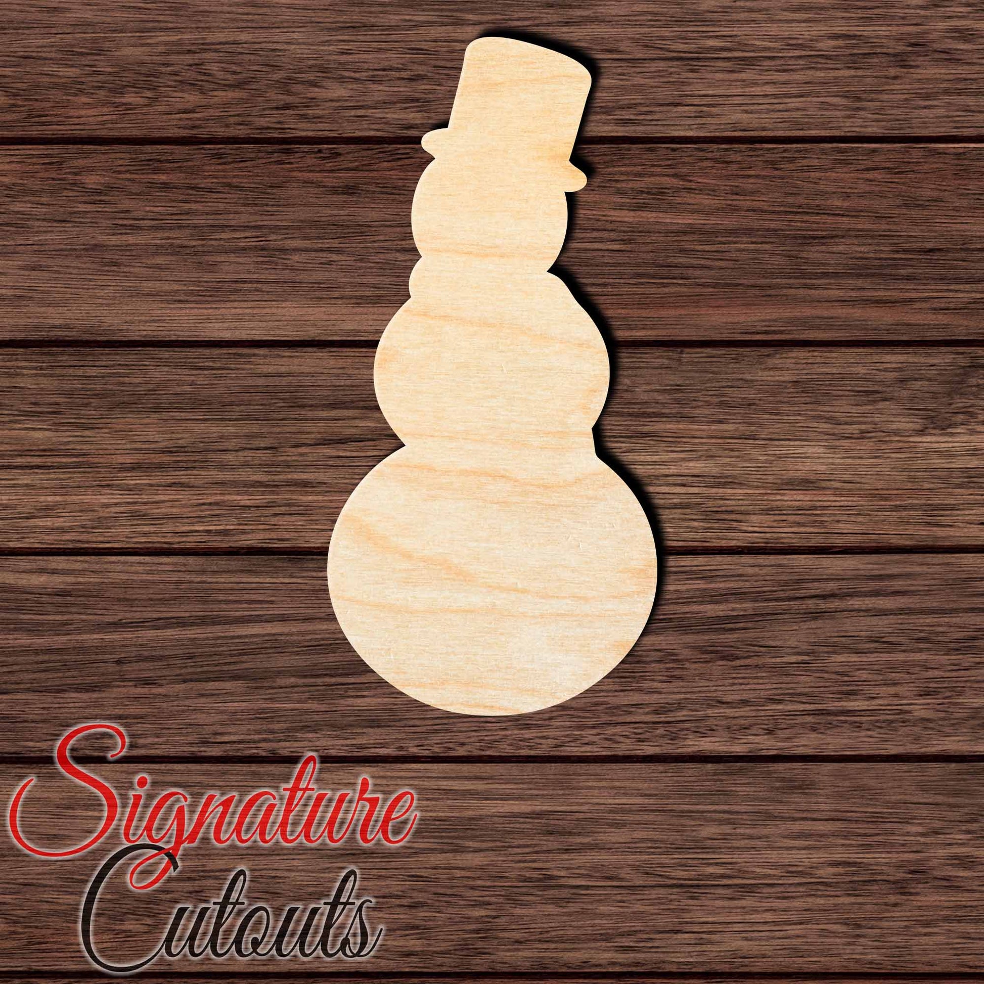 Snowman 001 Shape Cutout in Wood, Acrylic or Acrylic Mirror - Signature Cutouts