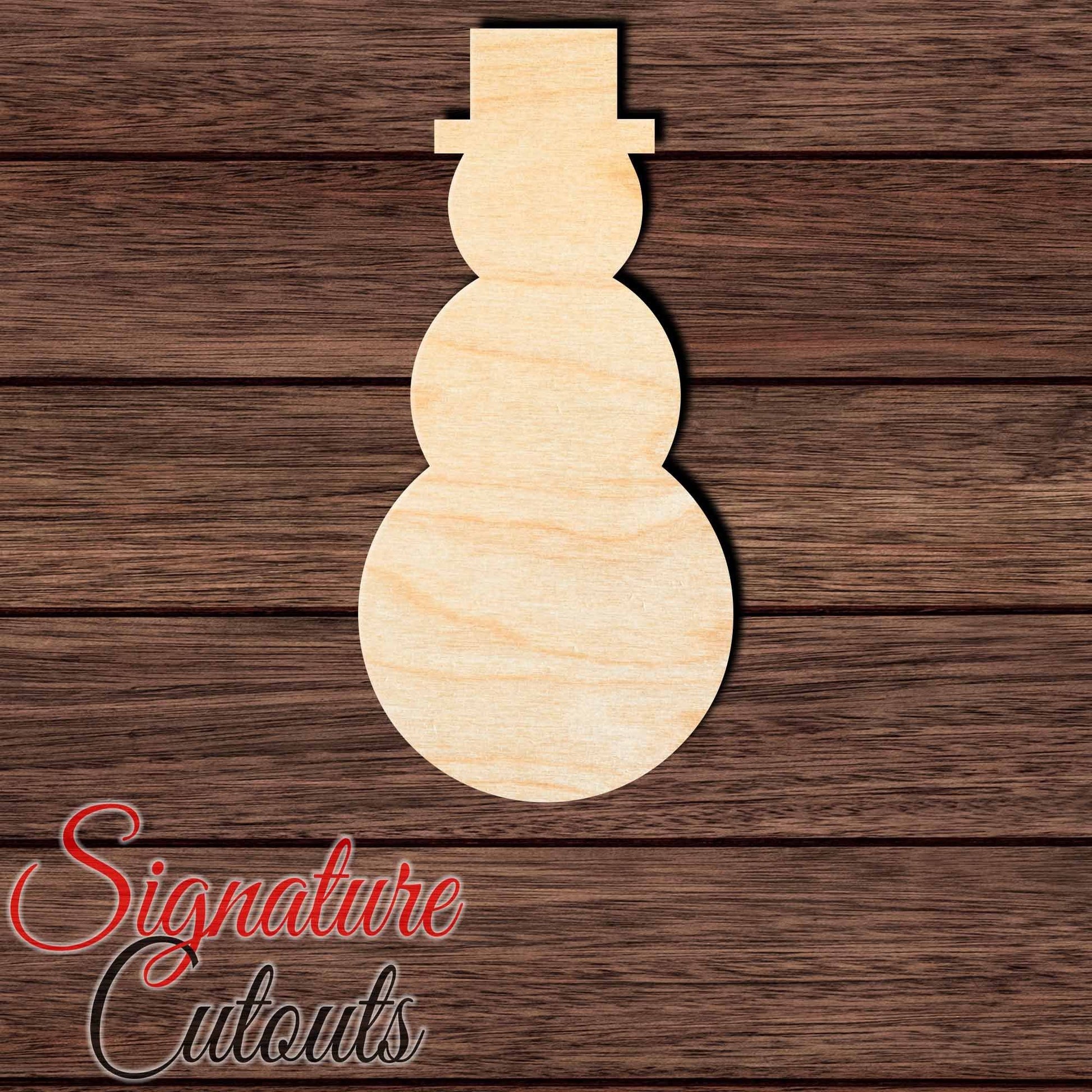 Snowman 002 Shape Cutout in Wood, Acrylic or Acrylic Mirror - Signature Cutouts