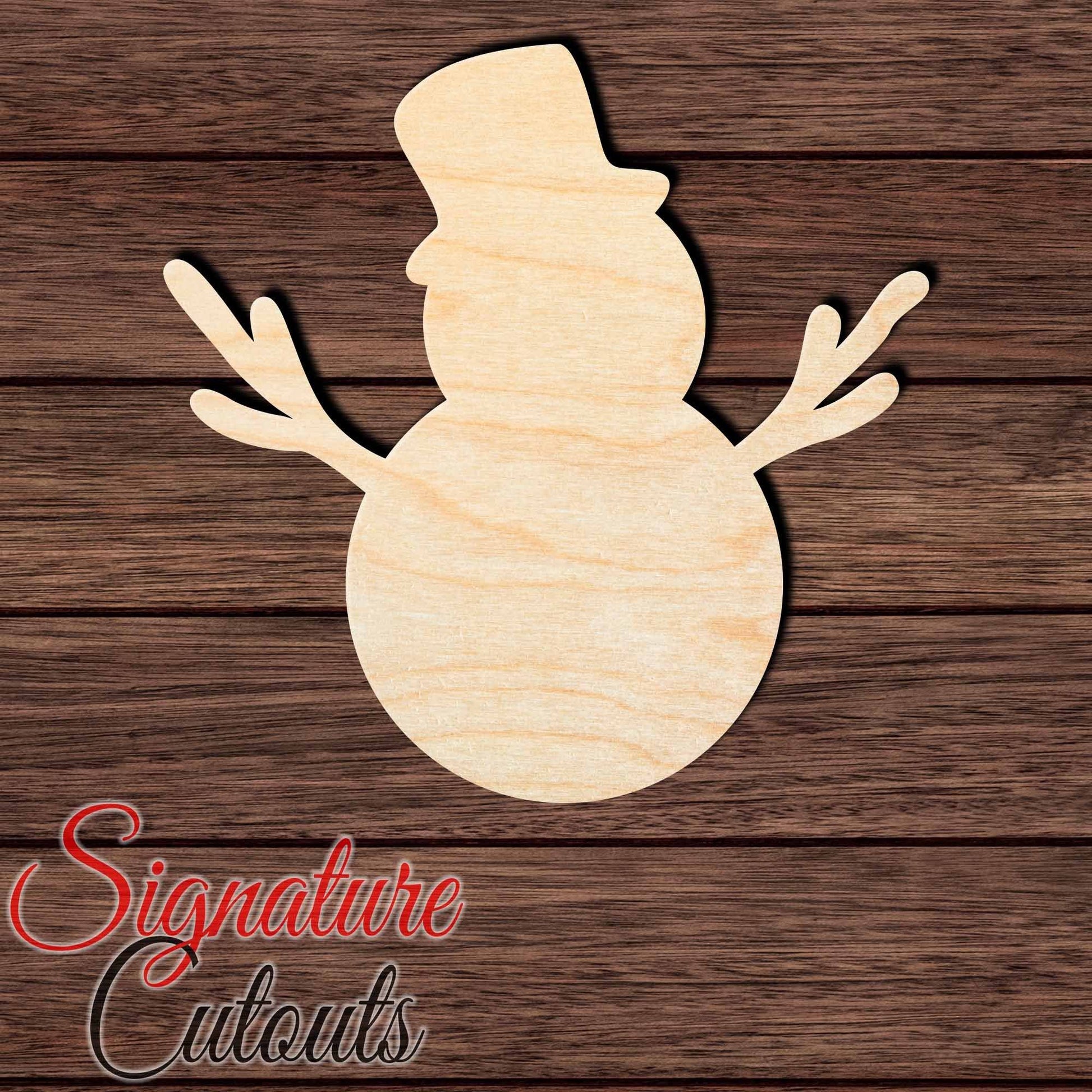 Snowman 005 Shape Cutout in Wood, Acrylic or Acrylic Mirror - Signature Cutouts