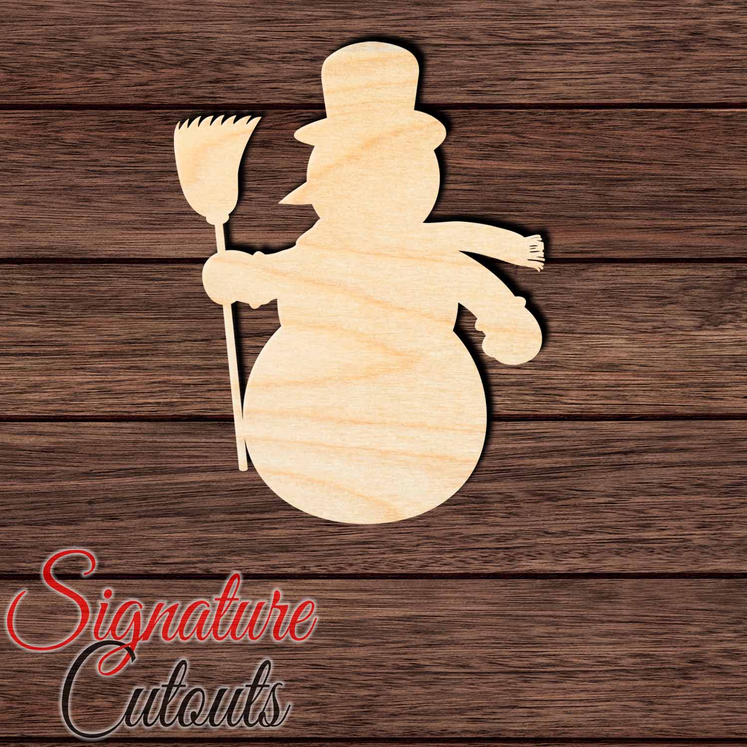 Snowman 007 Shape Cutout in Wood, Acrylic or Acrylic Mirror - Signature Cutouts
