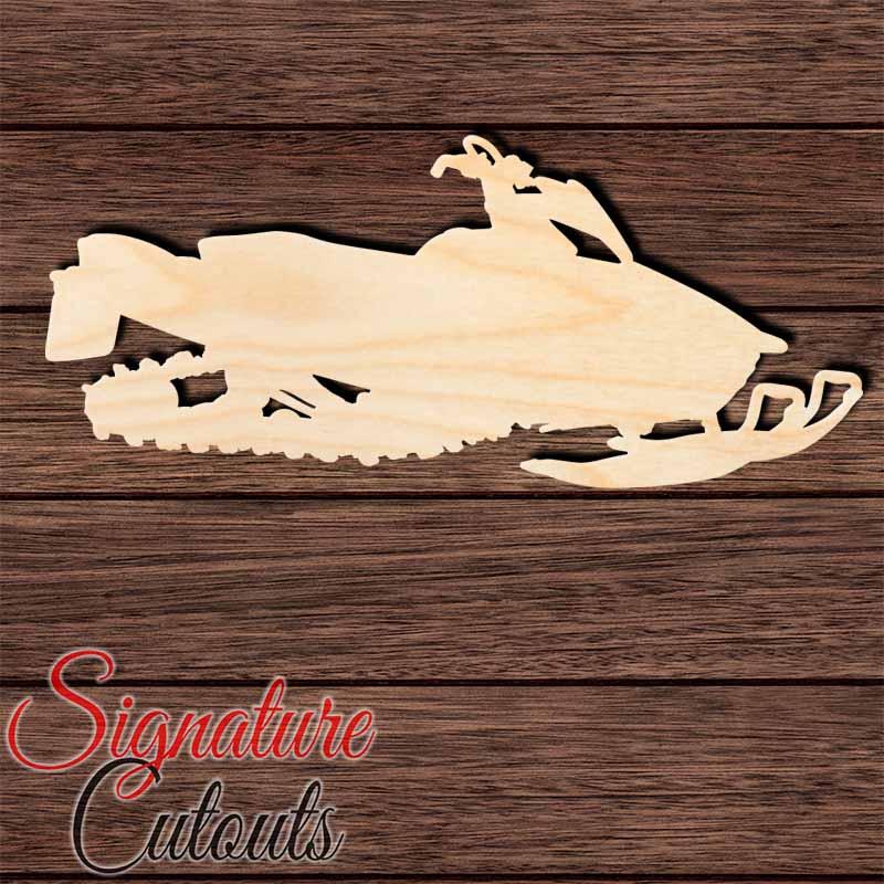 Snowmobile 001 Shape Cutout in Wood, Acrylic or Acrylic Mirror - Signature Cutouts