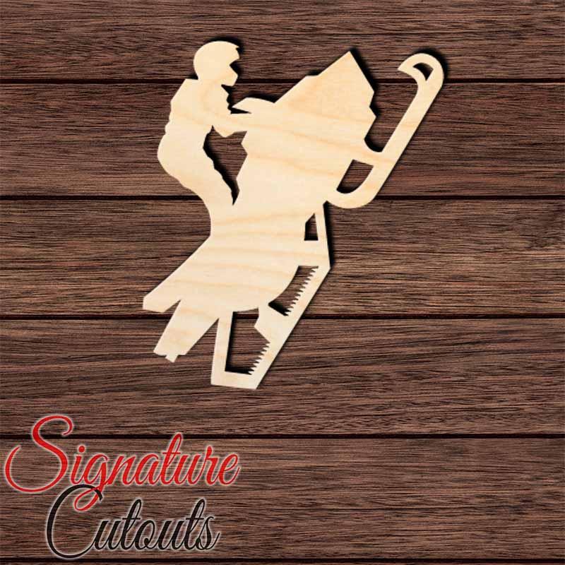 Snowmobile 004 Shape Cutout in Wood, Acrylic or Acrylic Mirror - Signature Cutouts