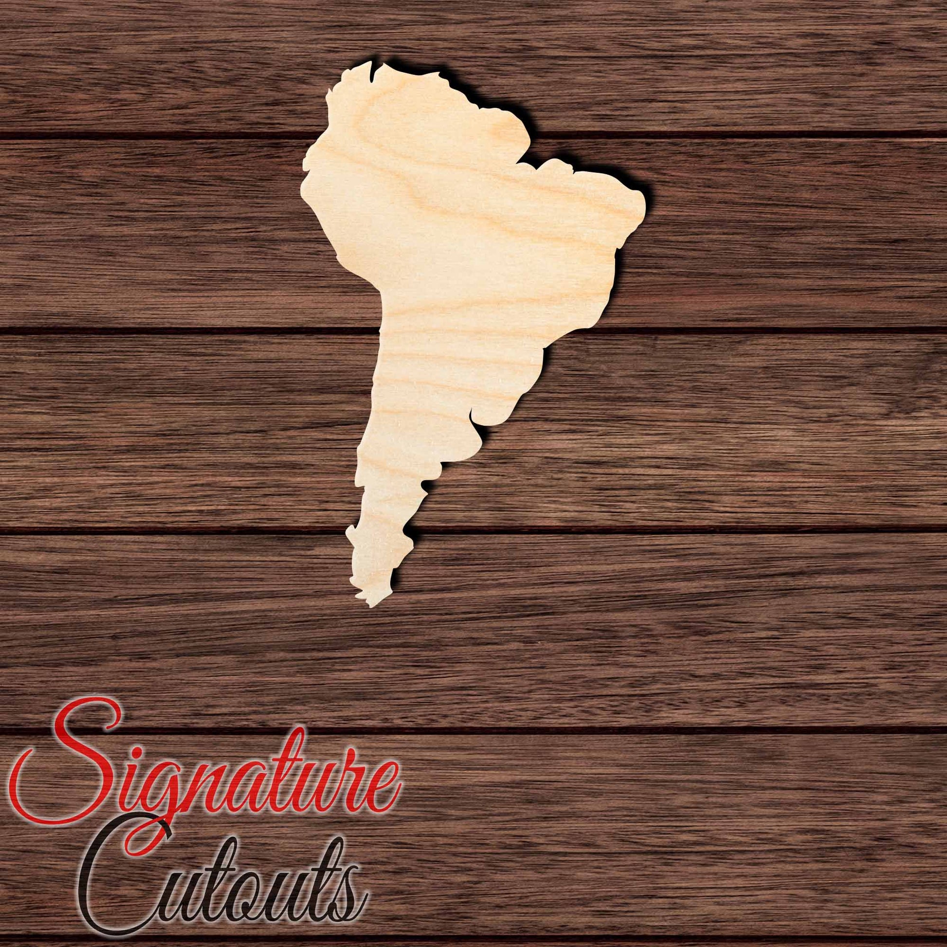 South America Shape Cutout in Wood, Acrylic or Acrylic Mirror - Signature Cutouts