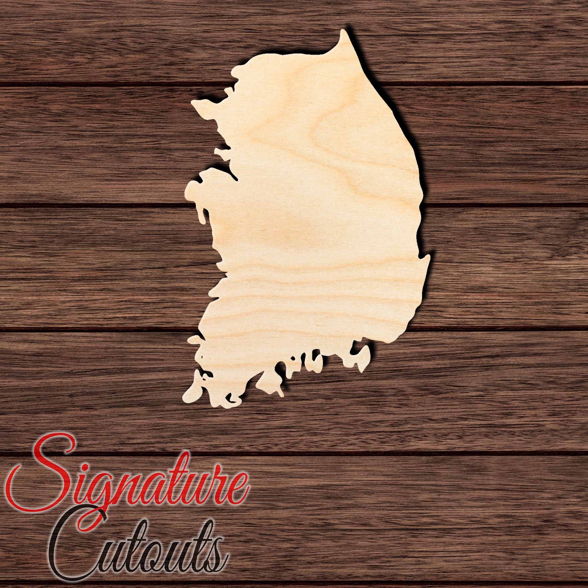 South Korea Shape Cutout in Wood, Acrylic or Acrylic Mirror - Signature Cutouts