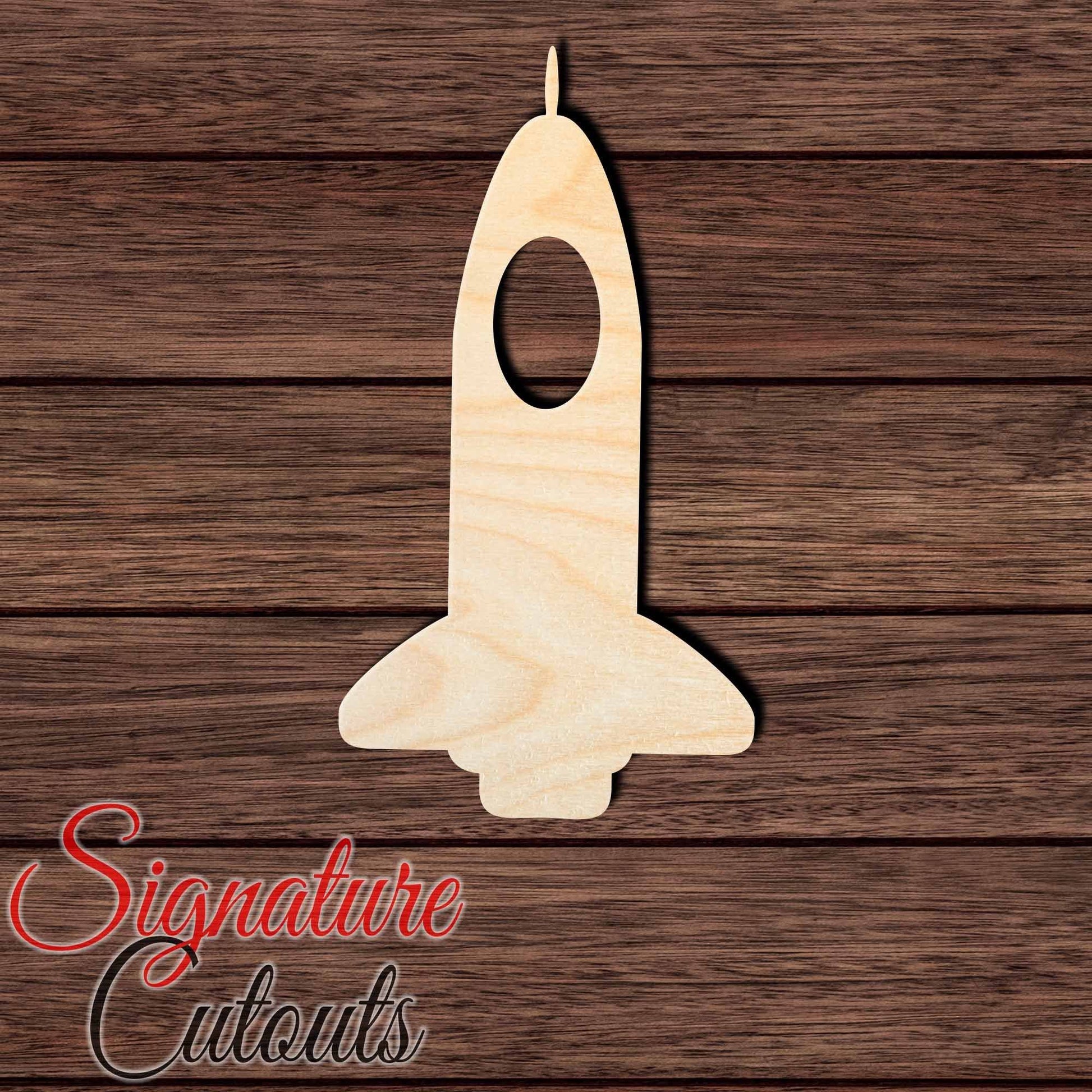 Space Rocket 001 Shape Cutout in Wood, Acrylic or Acrylic Mirror - Signature Cutouts
