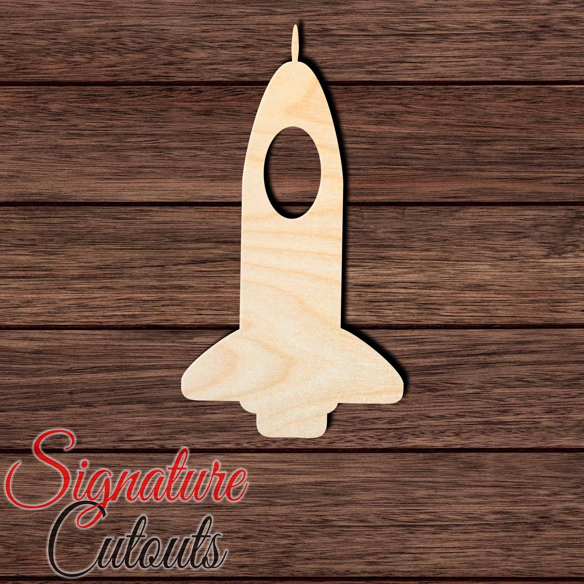 Space Rocket 001 Shape Cutout in Wood, Acrylic or Acrylic Mirror - Signature Cutouts