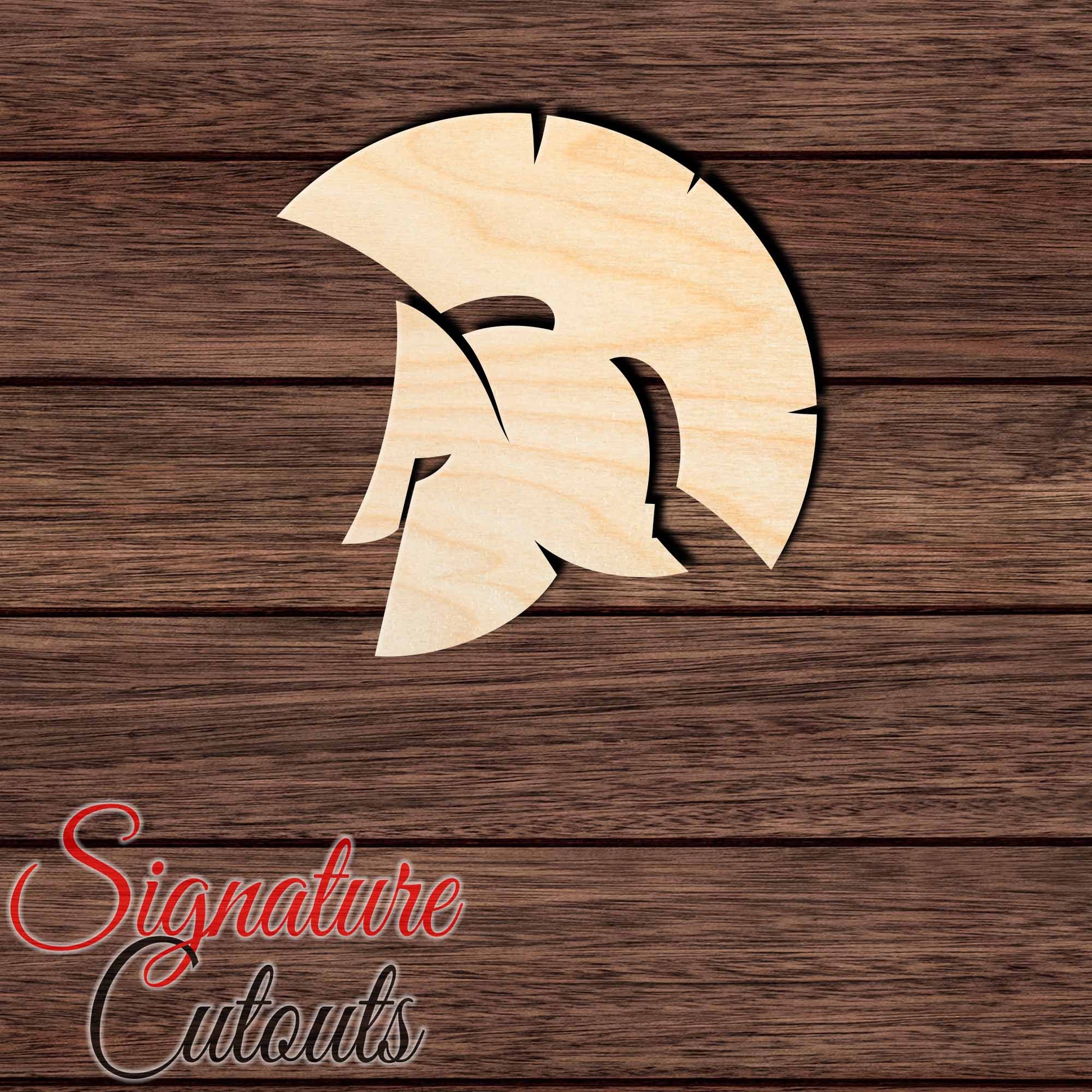 Spartan Helmet 002 Shape Cutout in Wood, Acrylic or Acrylic Mirror - Signature Cutouts
