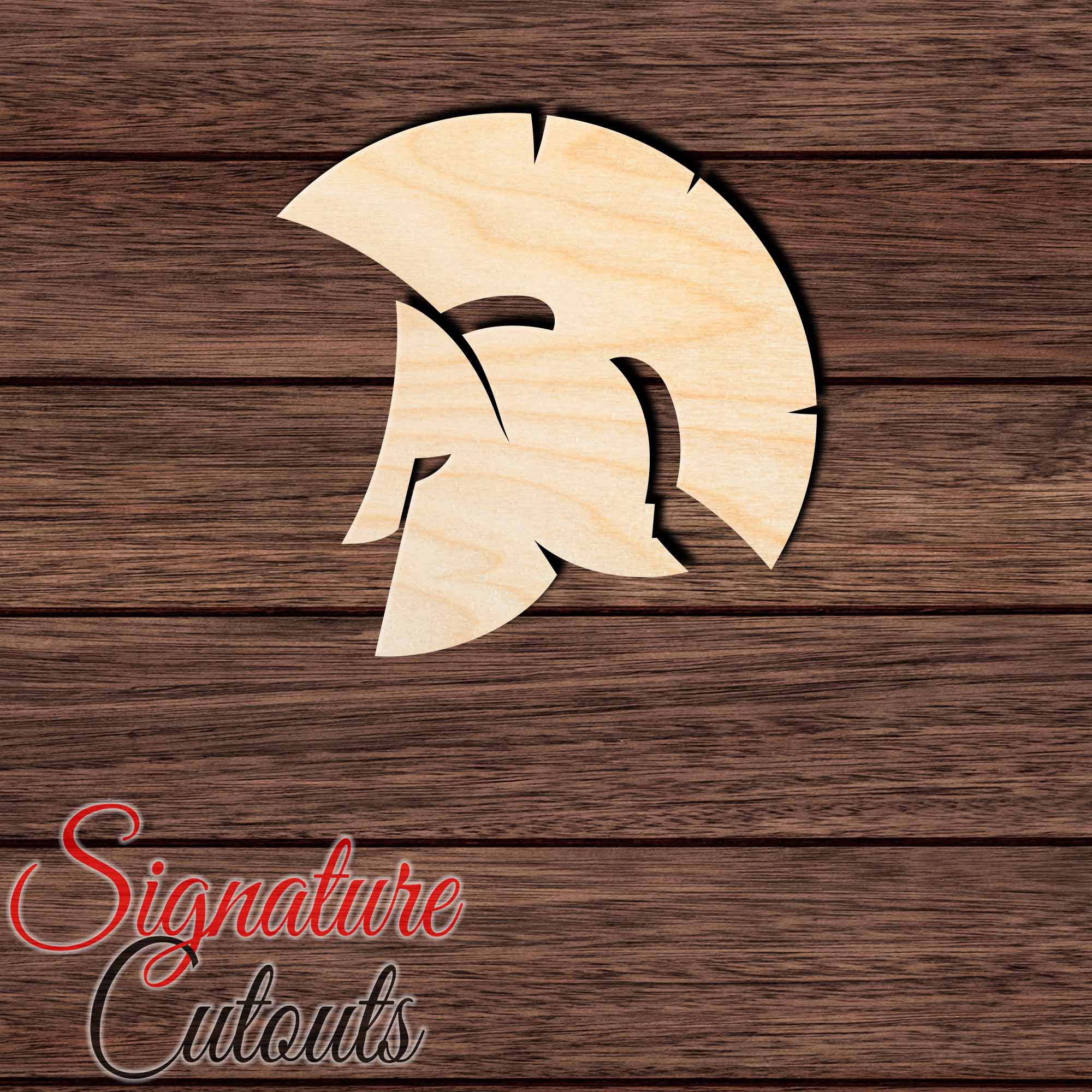 Spartan Helmet 002 Shape Cutout in Wood, Acrylic or Acrylic Mirror - Signature Cutouts