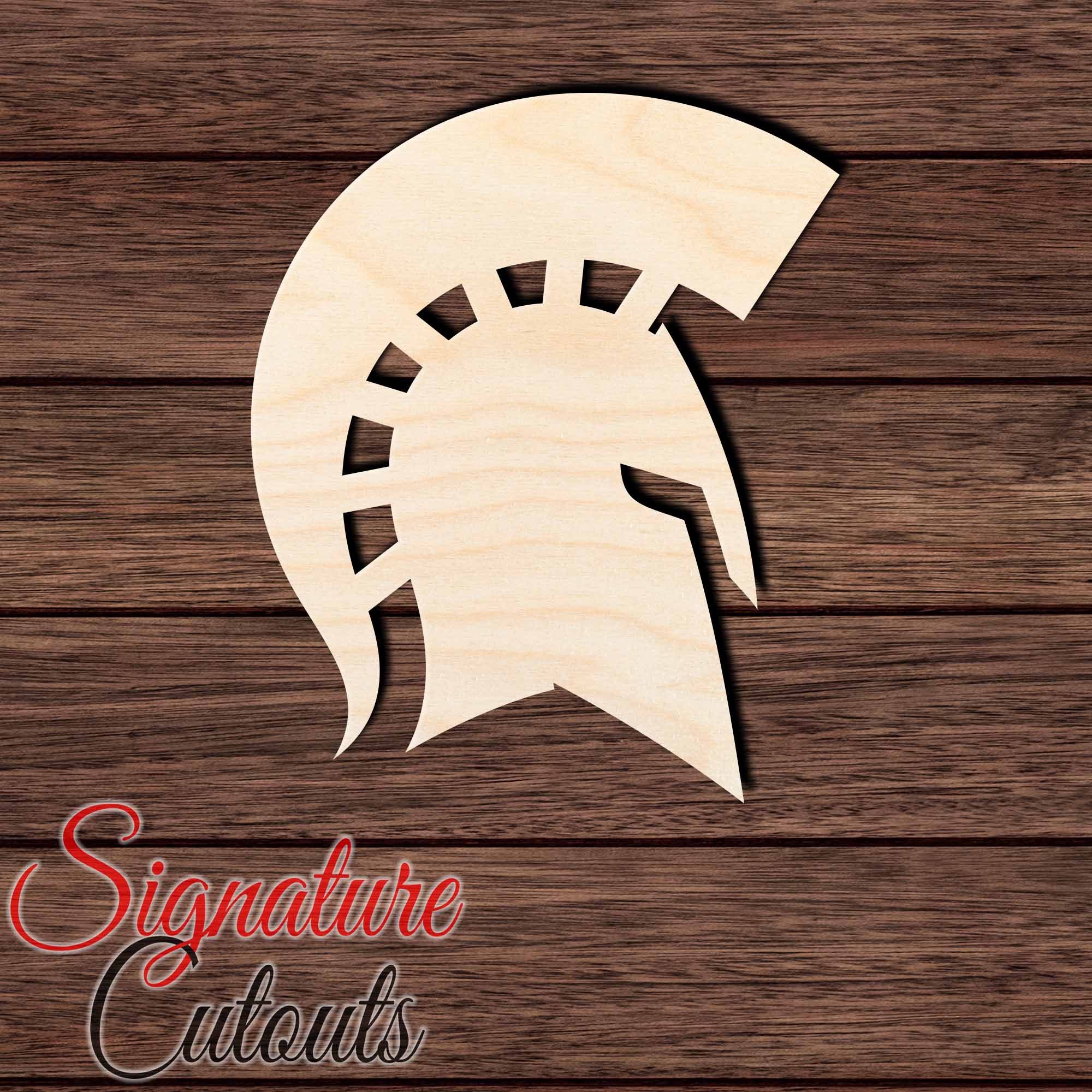 Spartan Helmet 003 Shape Cutout in Wood, Acrylic or Acrylic Mirror - Signature Cutouts