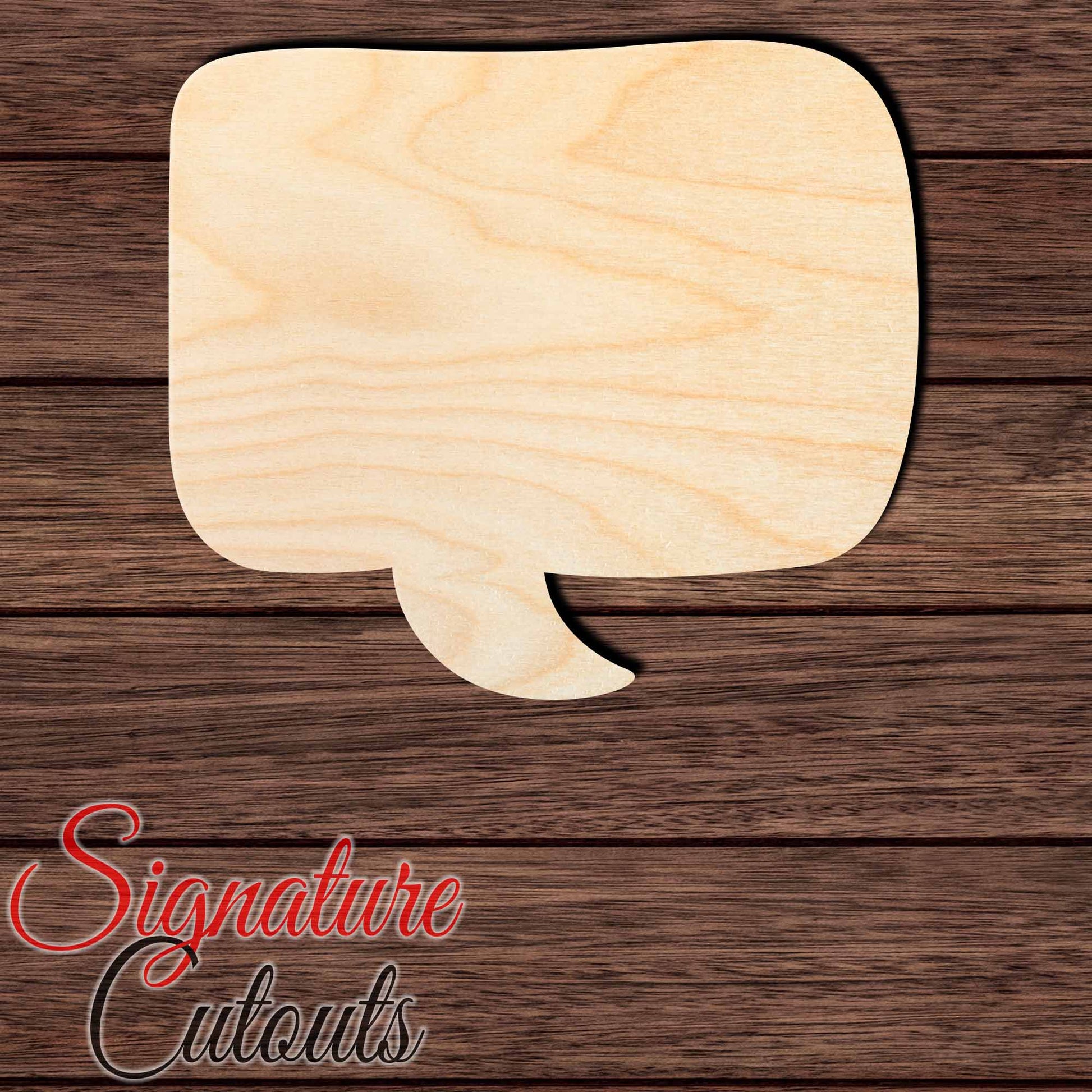 Speech Bubble 003 Shape Cutout in Wood, Acrylic or Acrylic Mirror - Signature Cutouts