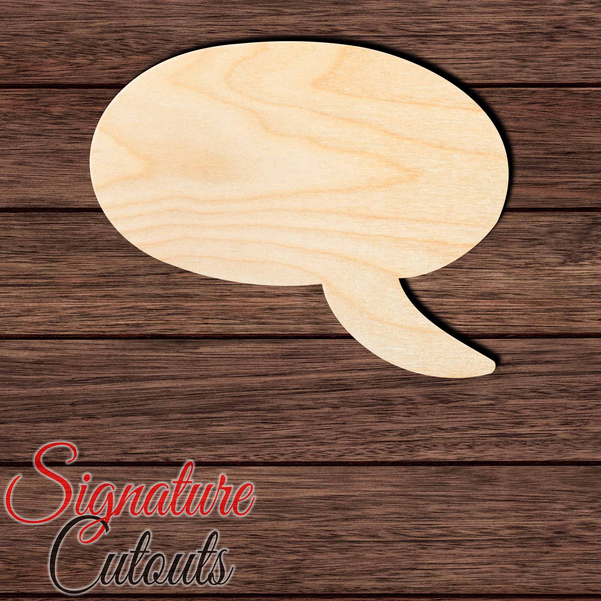 Speech Bubble 007 Shape Cutout in Wood, Acrylic or Acrylic Mirror - Signature Cutouts