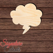 Speech Bubble 008 Shape Cutout in Wood, Acrylic or Acrylic Mirror - Signature Cutouts