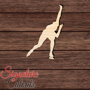 Speed Skater 001 Shape Cutout in Wood, Acrylic or Acrylic Mirror - Signature Cutouts