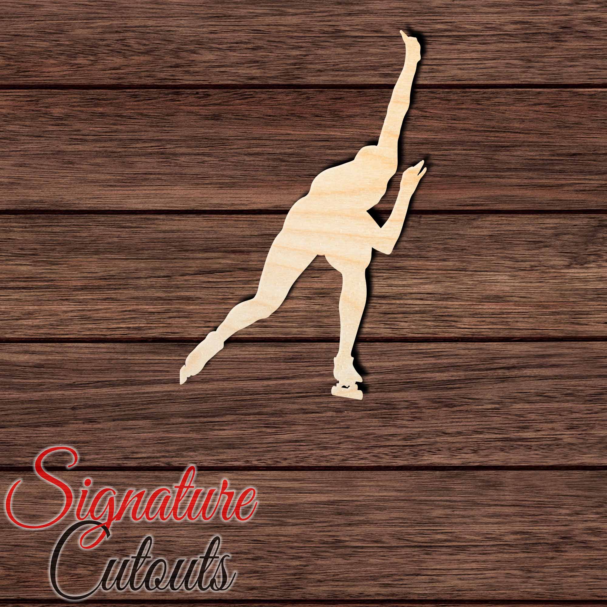 Speed Skater 001 Shape Cutout in Wood, Acrylic or Acrylic Mirror - Signature Cutouts