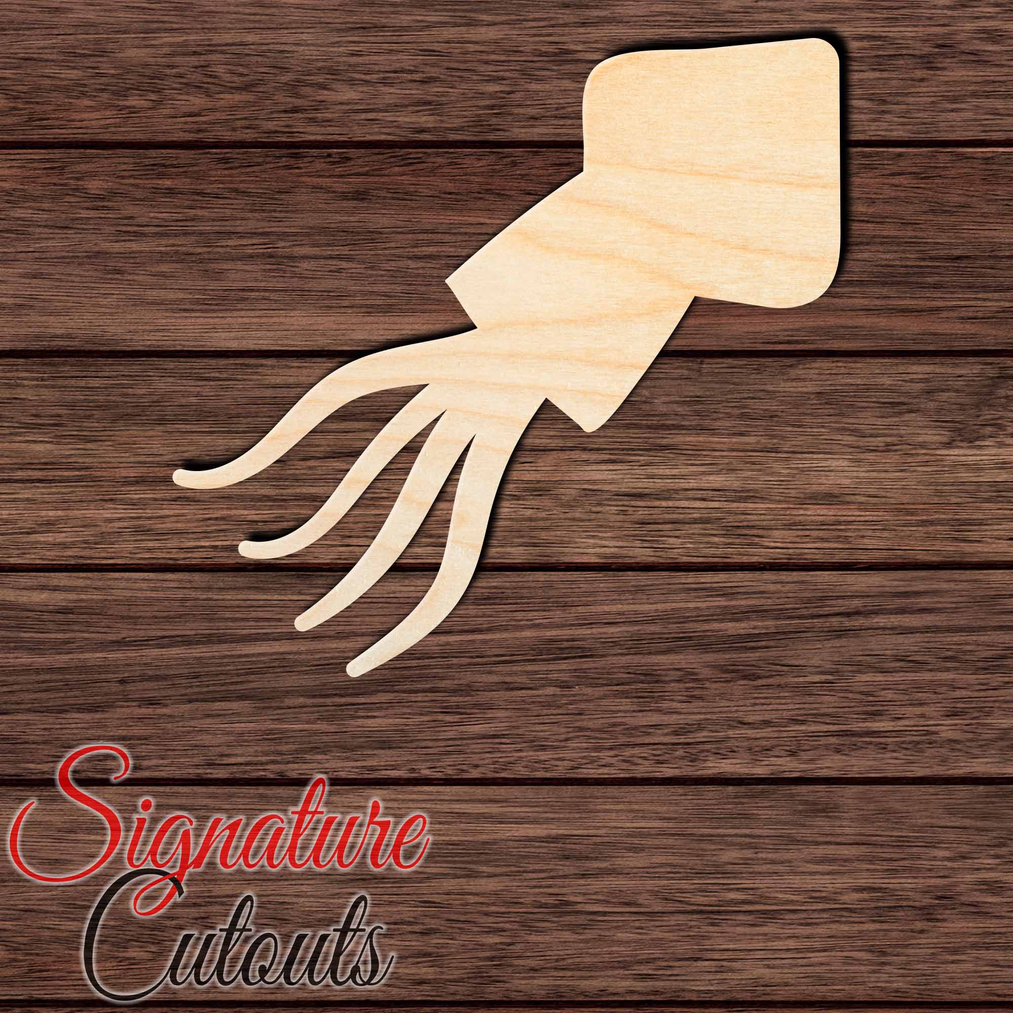 Squid 001 Shape Cutout in Wood, Acrylic or Acrylic Mirror - Signature Cutouts