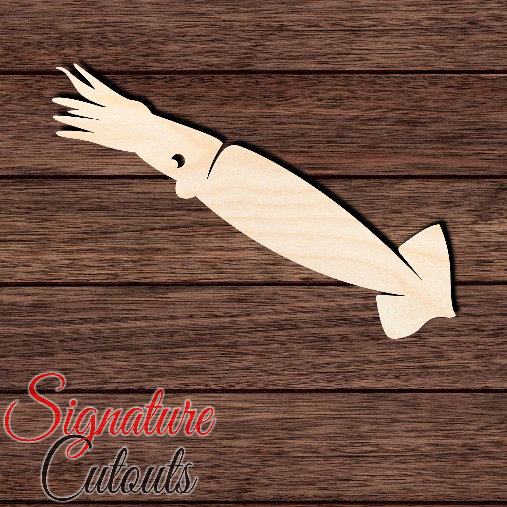 Squid 004 Shape Cutout in Wood, Acrylic or Acrylic Mirror - Signature Cutouts