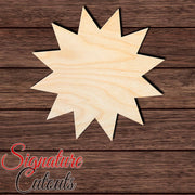 Star 018 (12-point) Shape Cutout in Wood, Acrylic or Acrylic Mirror - Signature Cutouts
