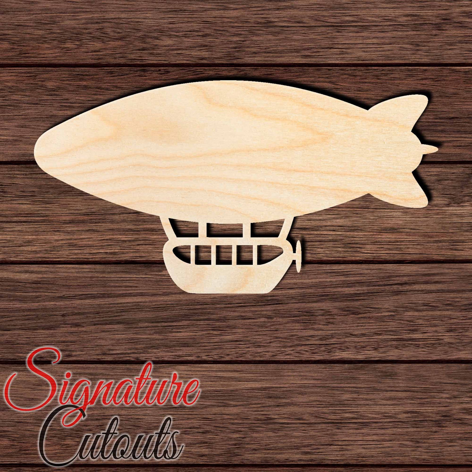 Steampunk Airship 001 Shape Cutout in Wood, Acrylic or Acrylic Mirror - Signature Cutouts