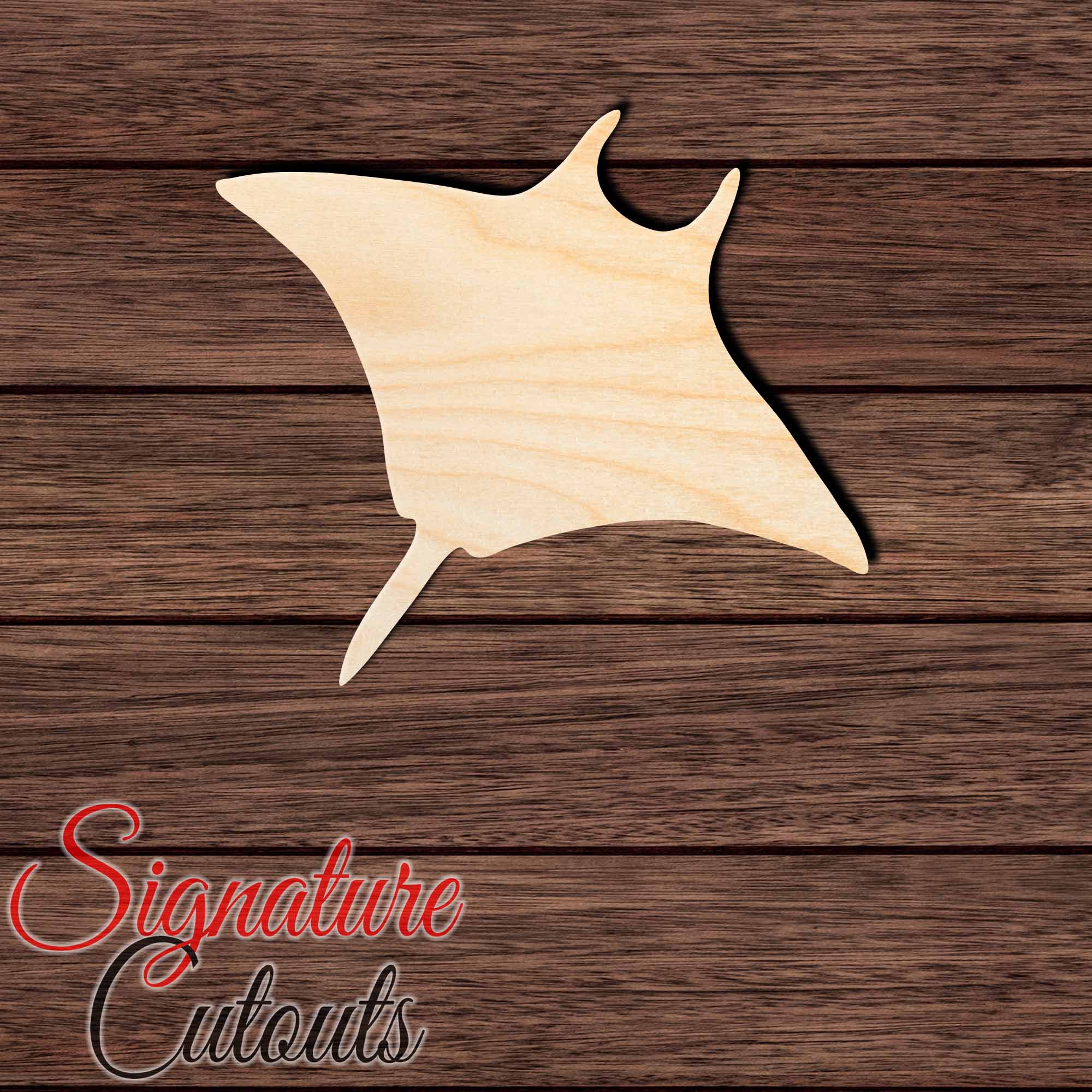 Stingray 002 Shape Cutout in Wood, Acrylic or Acrylic Mirror - Signature Cutouts