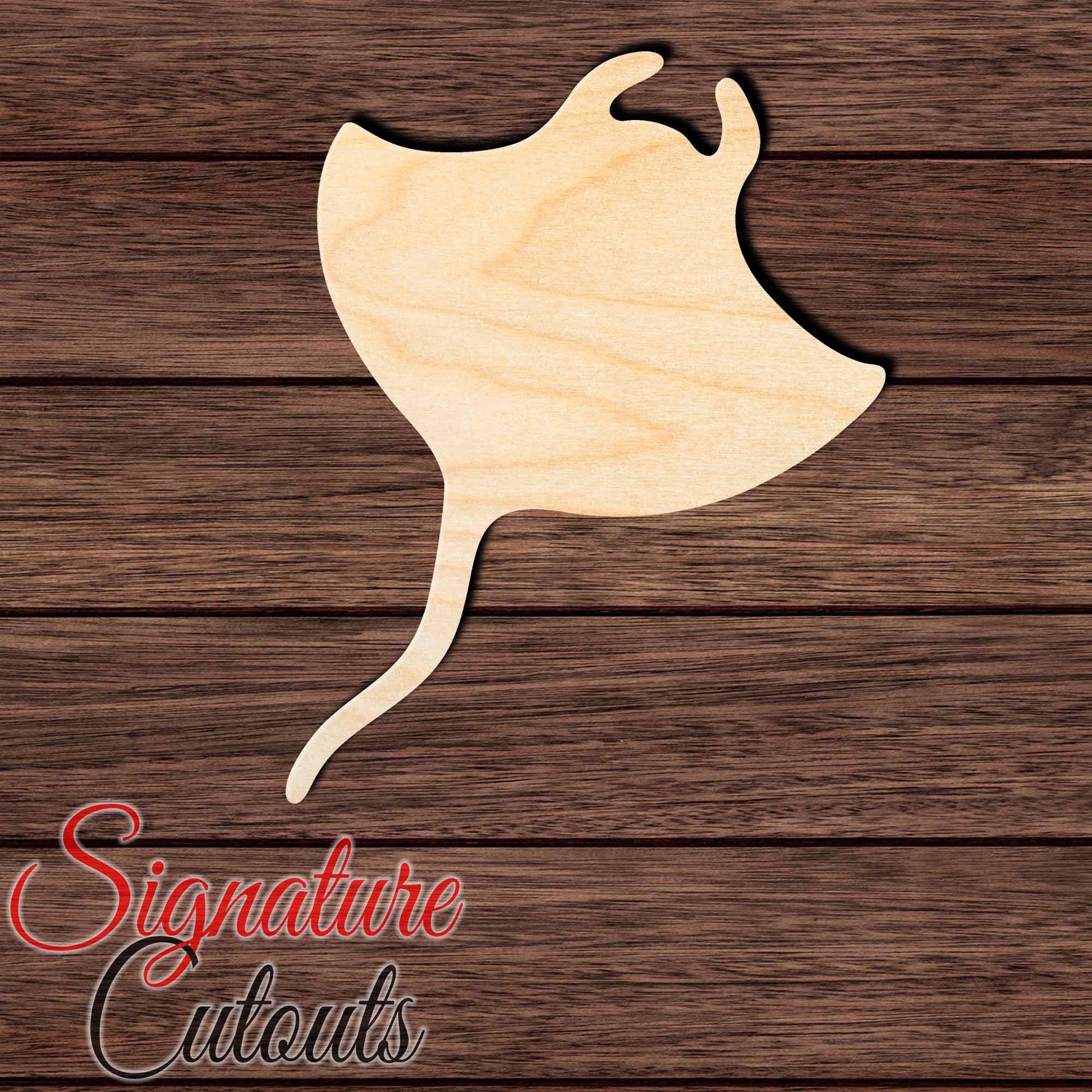 Stingray 003 Shape Cutout in Wood, Acrylic or Acrylic Mirror - Signature Cutouts