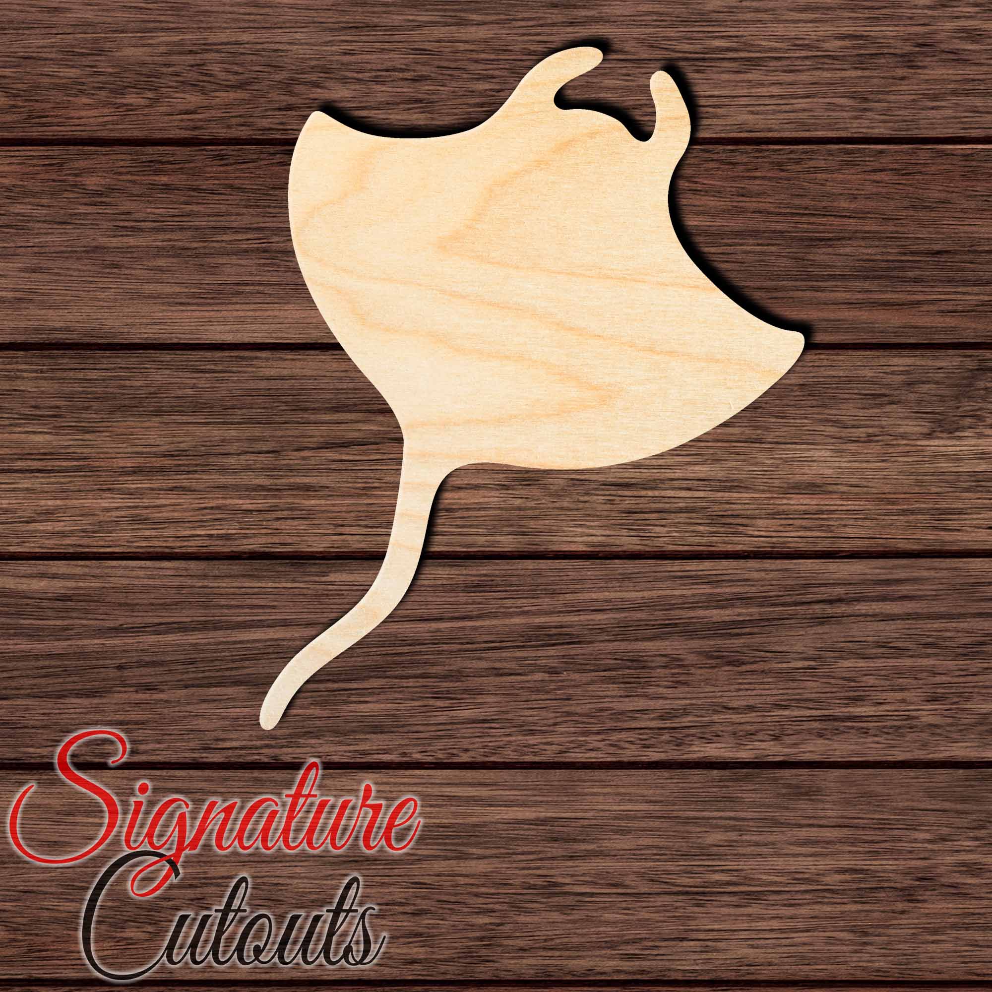 Stingray 003 Shape Cutout in Wood, Acrylic or Acrylic Mirror - Signature Cutouts