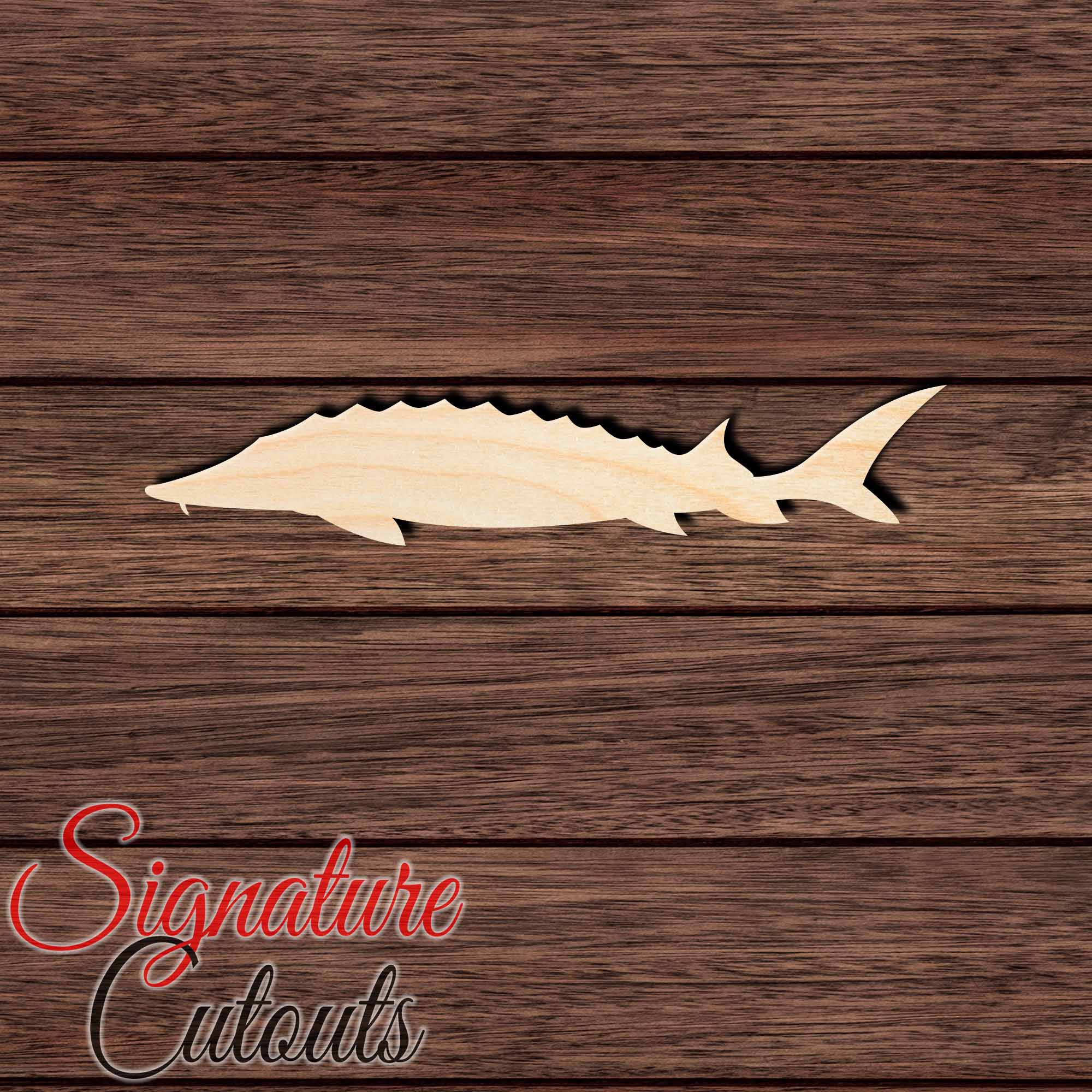Sturgeon Fish Shape Cutout in Wood, Acrylic or Acrylic Mirror - Signature Cutouts