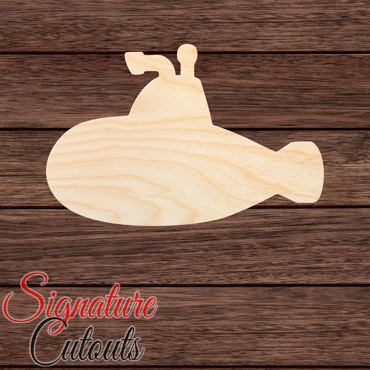 Submarine 002 Shape Cutout in Wood, Acrylic or Acrylic Mirror - Signature Cutouts